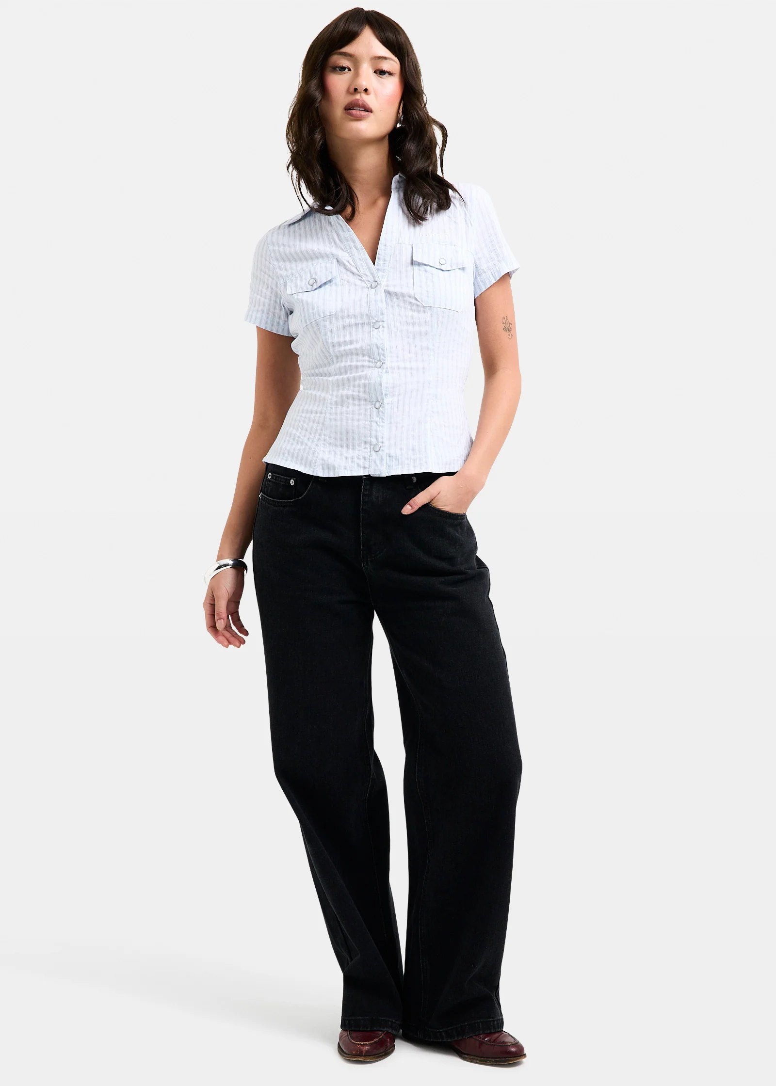 Blake Stripe Popper Shirt - Image 3