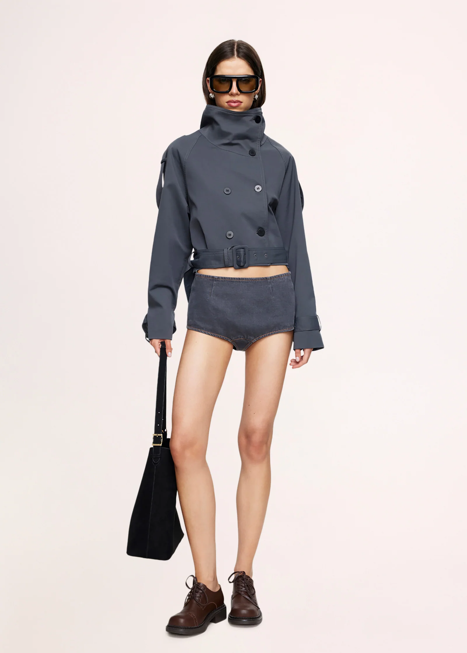 Blanc Cropped Trench