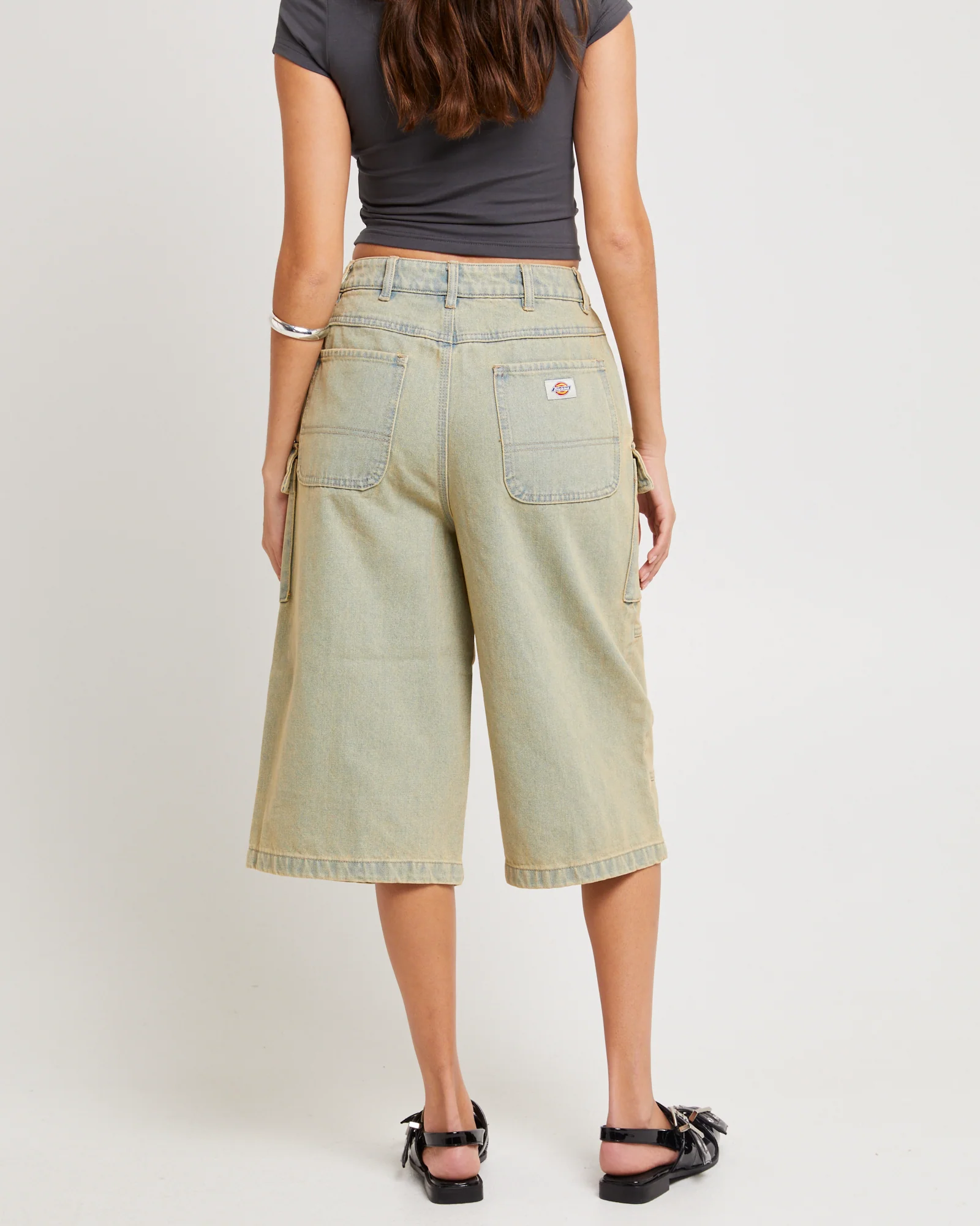 Blanco Light Denim Cargo Shorts - Image 2