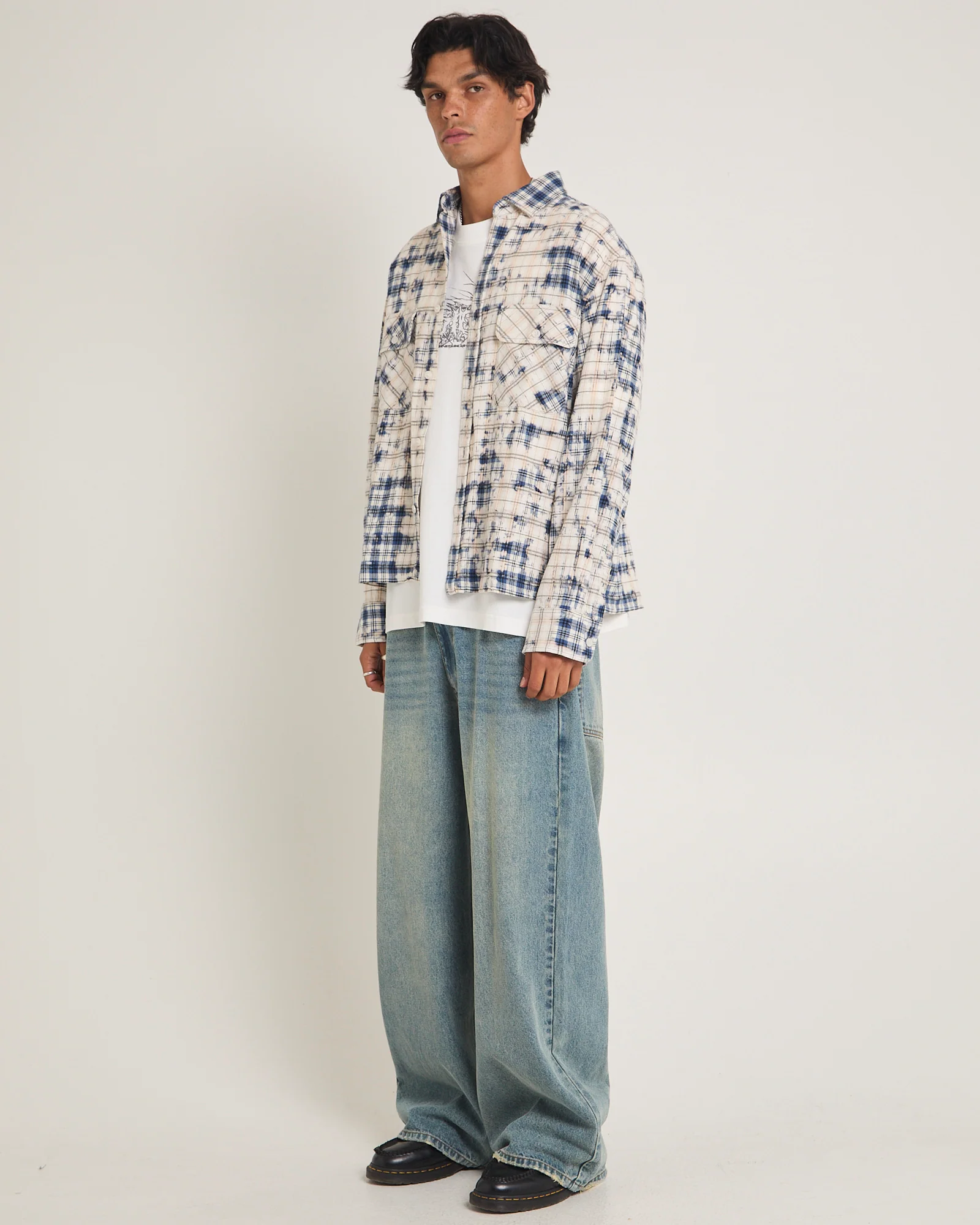 Bleached Flannel Long Sleeve Shirt - Image 4
