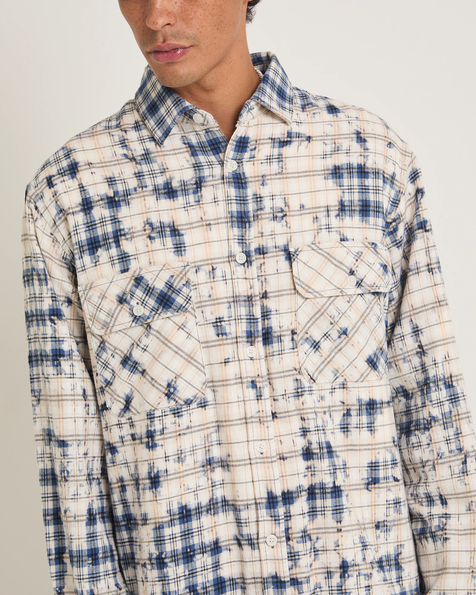 Bleached Flannel Long Sleeve Shirt - Image 6