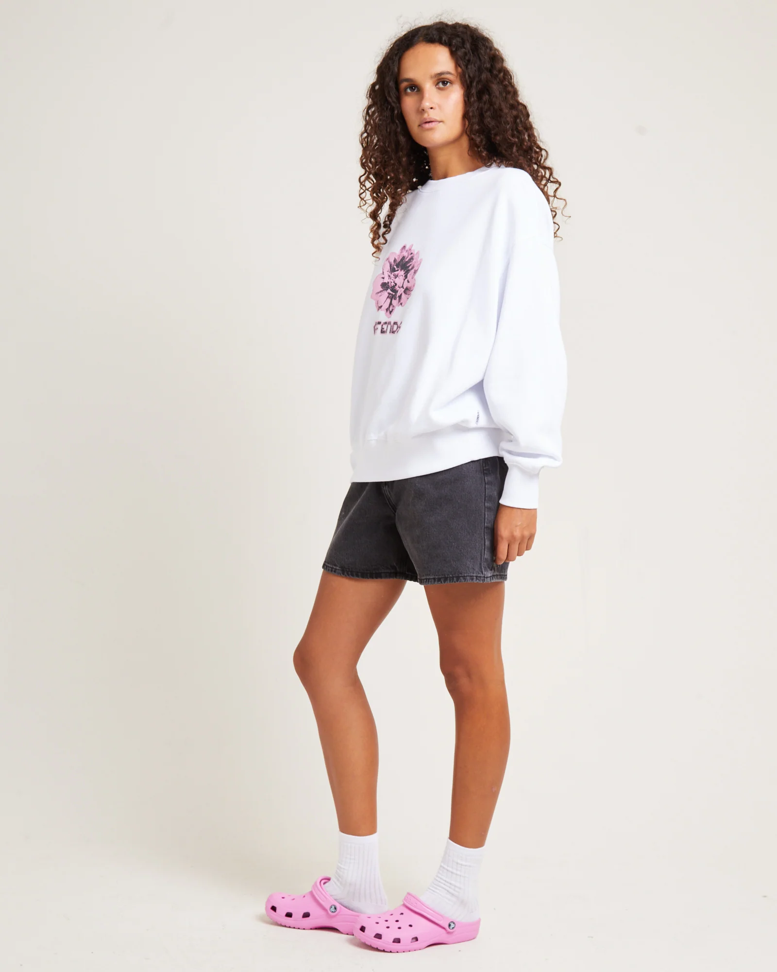 Bloom Recycled Crew Neck Jumper White - Image 4