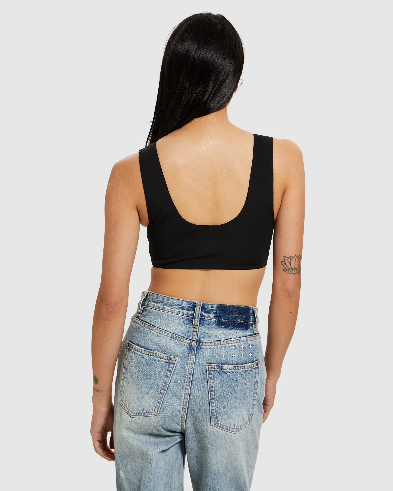 Bodkon Crop Tank Top Black - Image 2