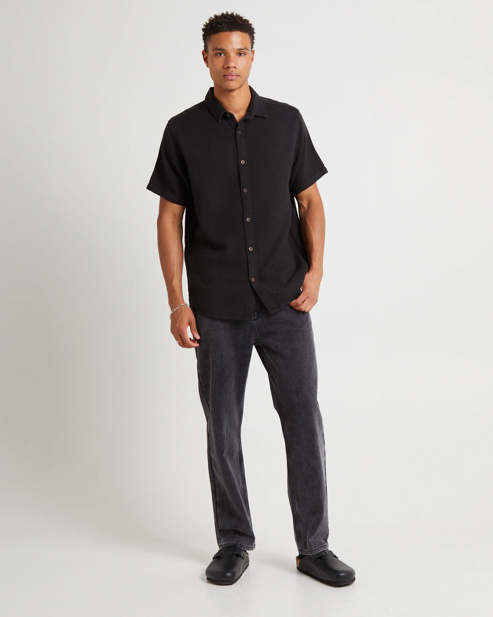 Bon Weave Shirt Washed Black - Image 3