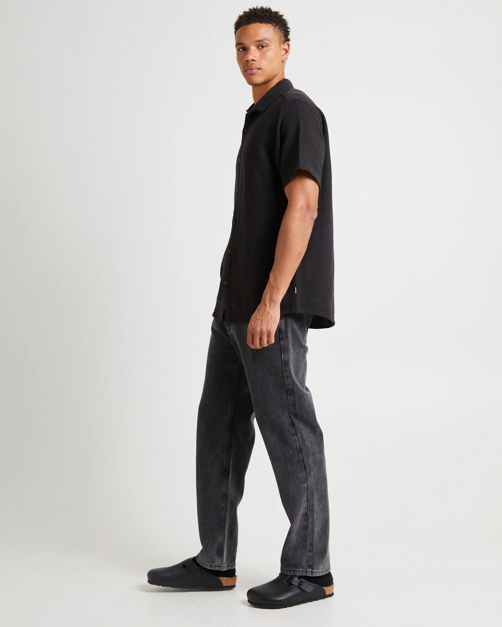 Bon Weave Shirt Washed Black - Image 4
