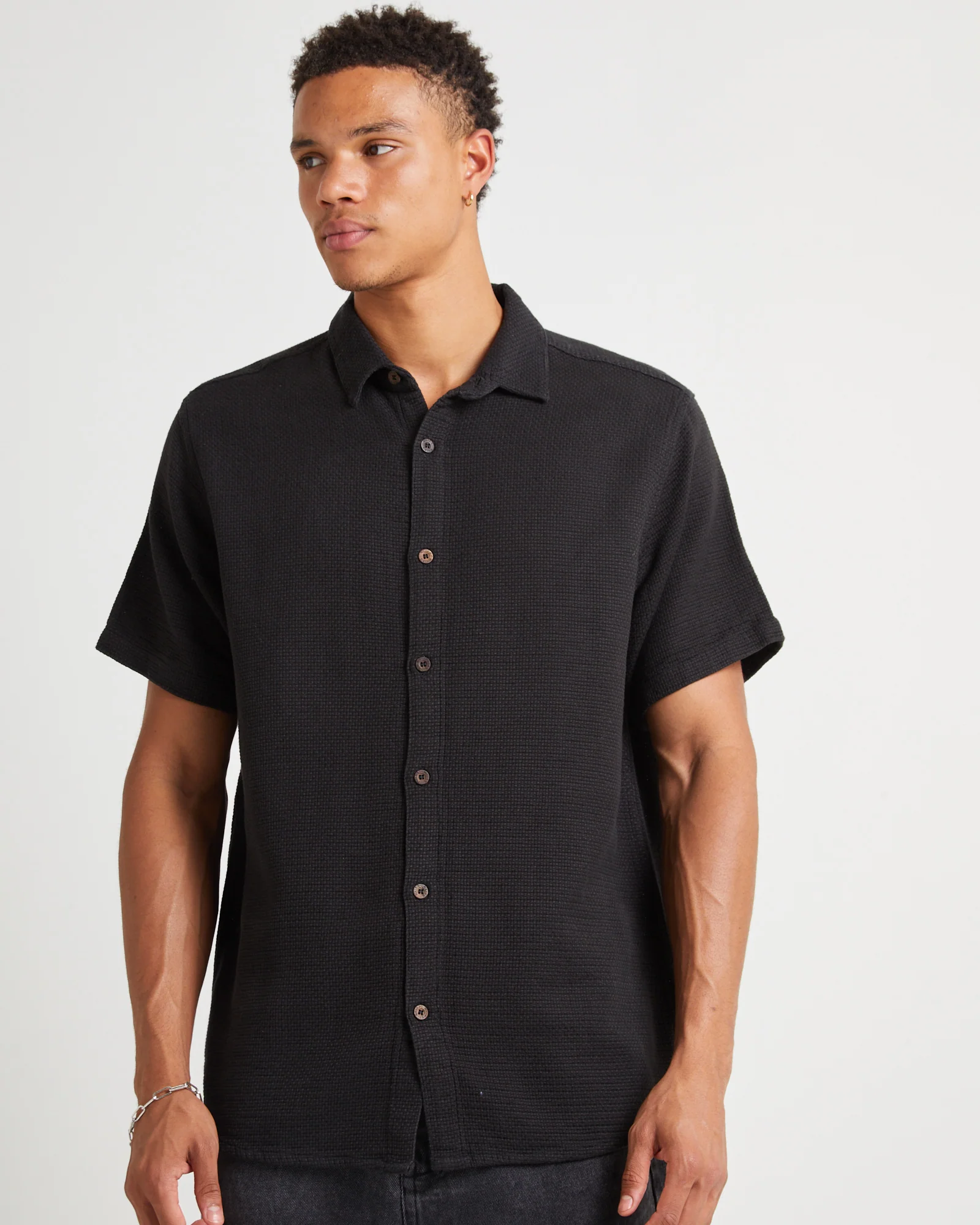 Bon Weave Shirt Washed Black - Image 5