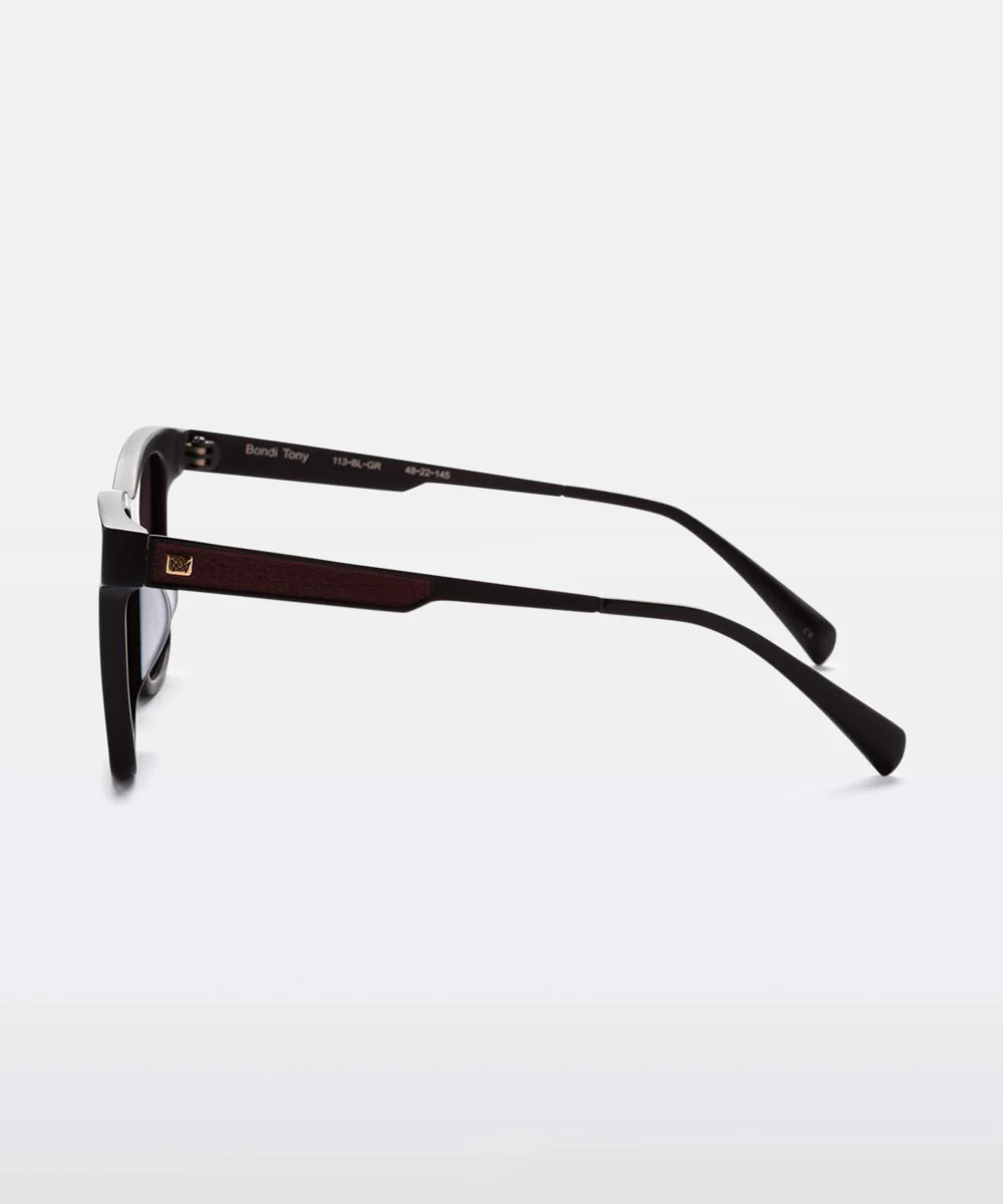 Bondi Tony Sunglasses Black/Burgundy - Image 2
