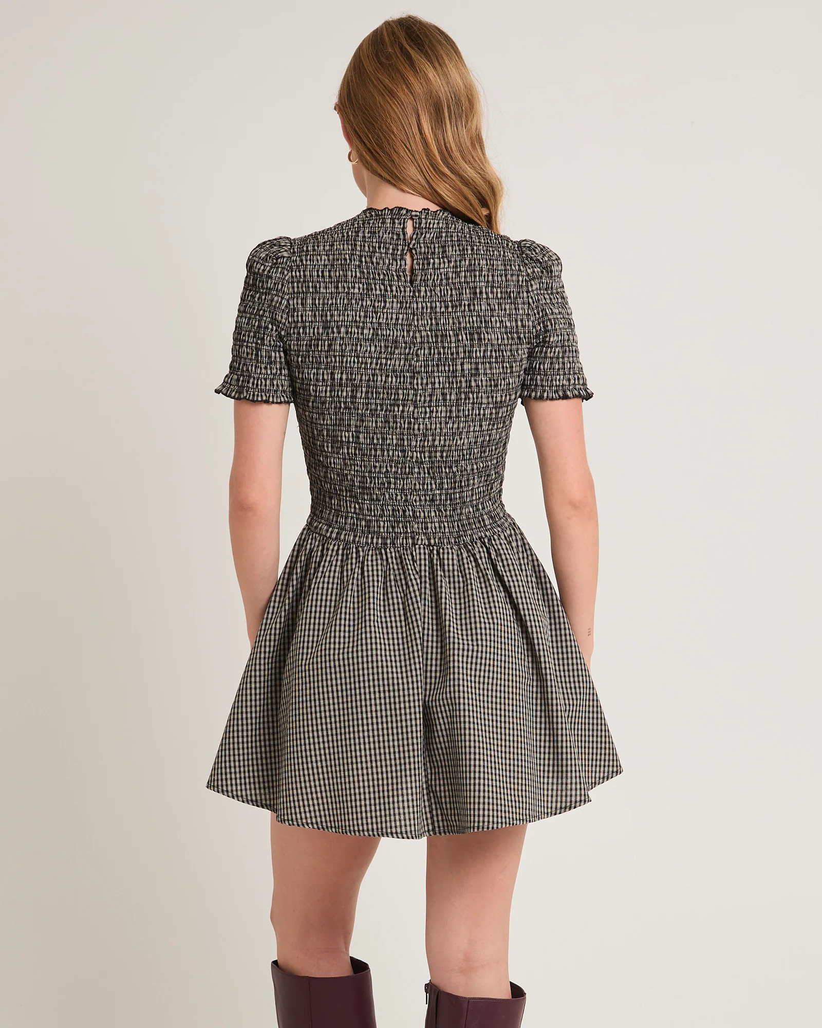 Bonnie Shirred Bubble Mini Dress - Image 2