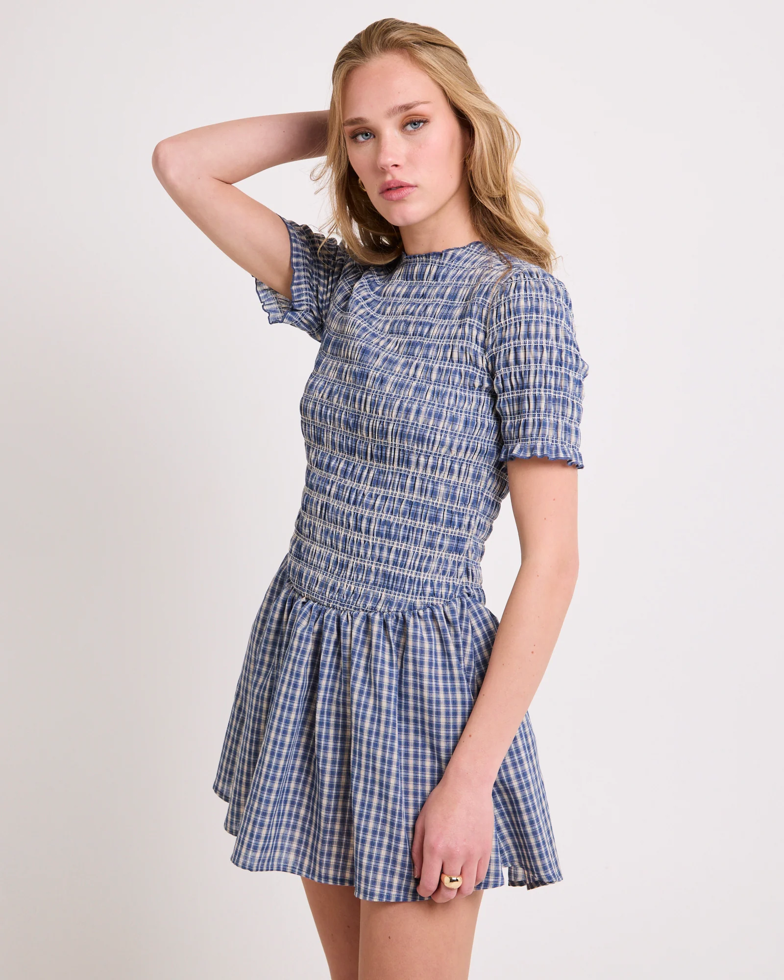 Bonnie Shirred Bubble Mini Dress - Image 2