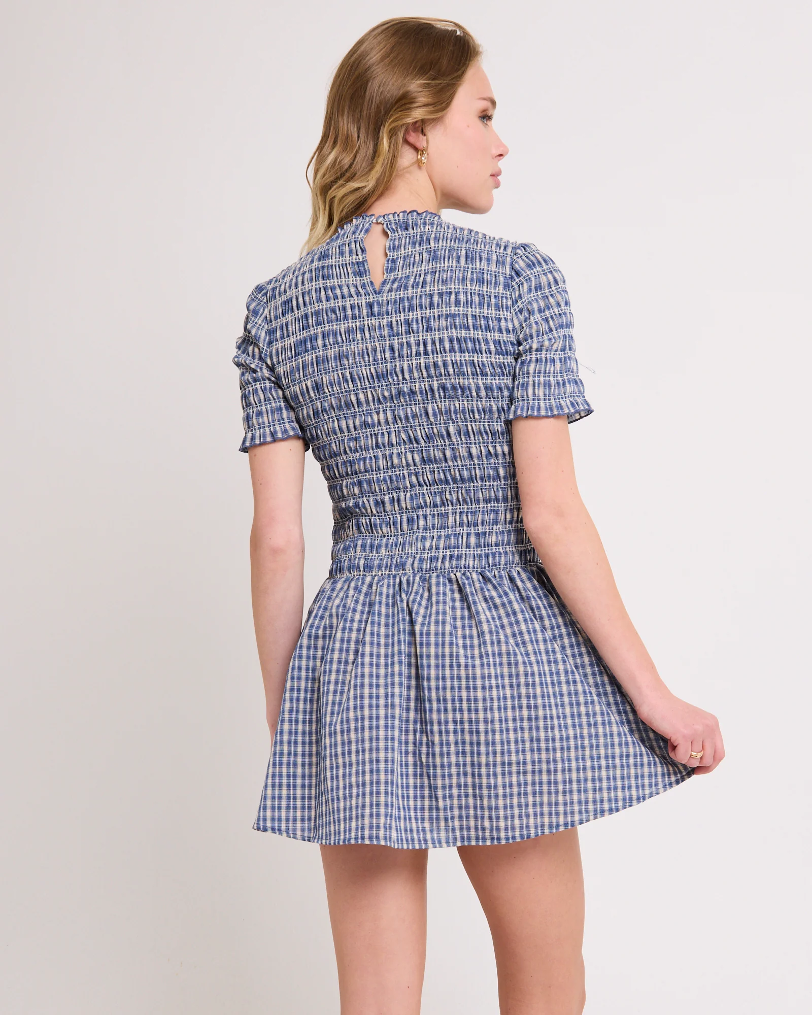 Bonnie Shirred Bubble Mini Dress - Image 4