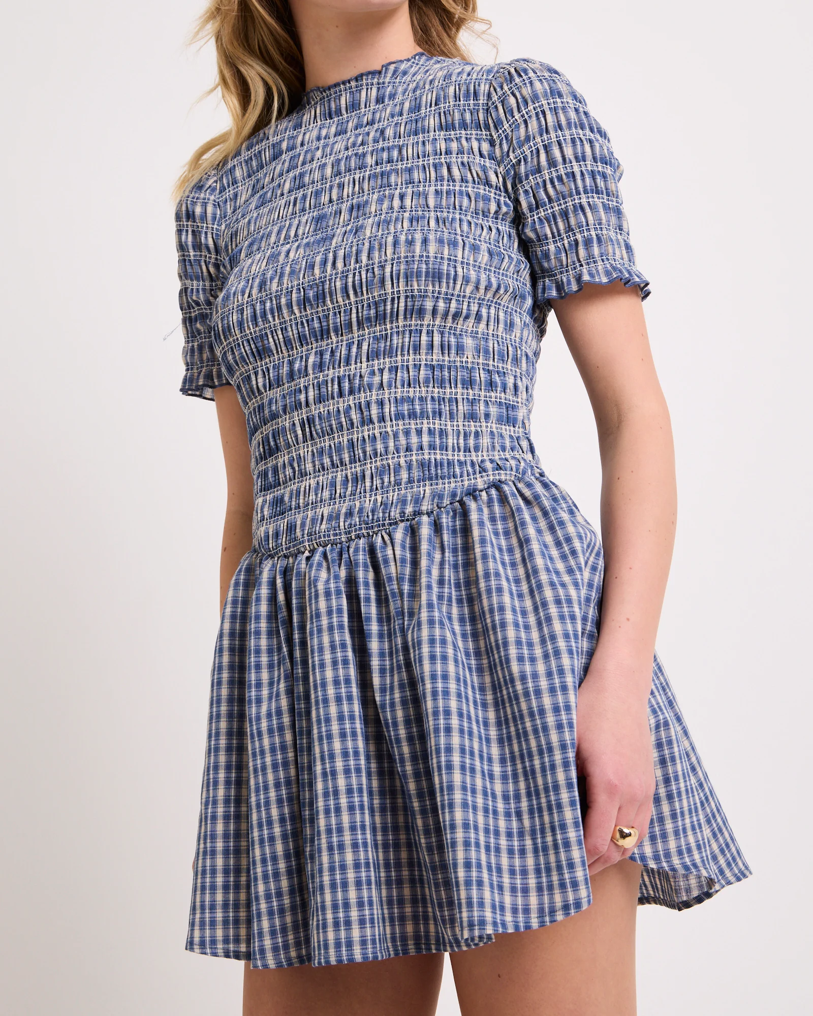 Bonnie Shirred Bubble Mini Dress - Image 5