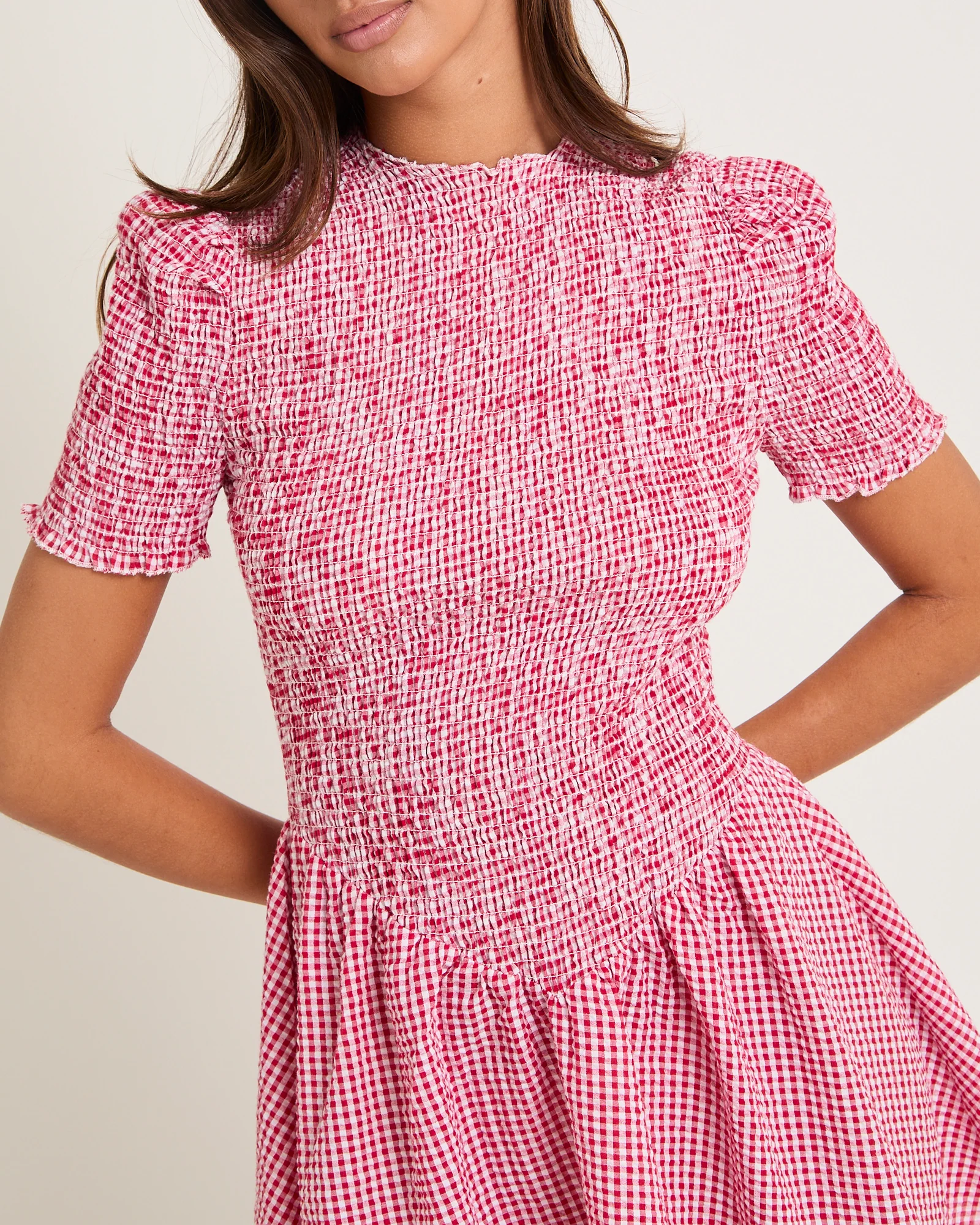 Bonnie Shirred Bubble Mini Dress - Image 5