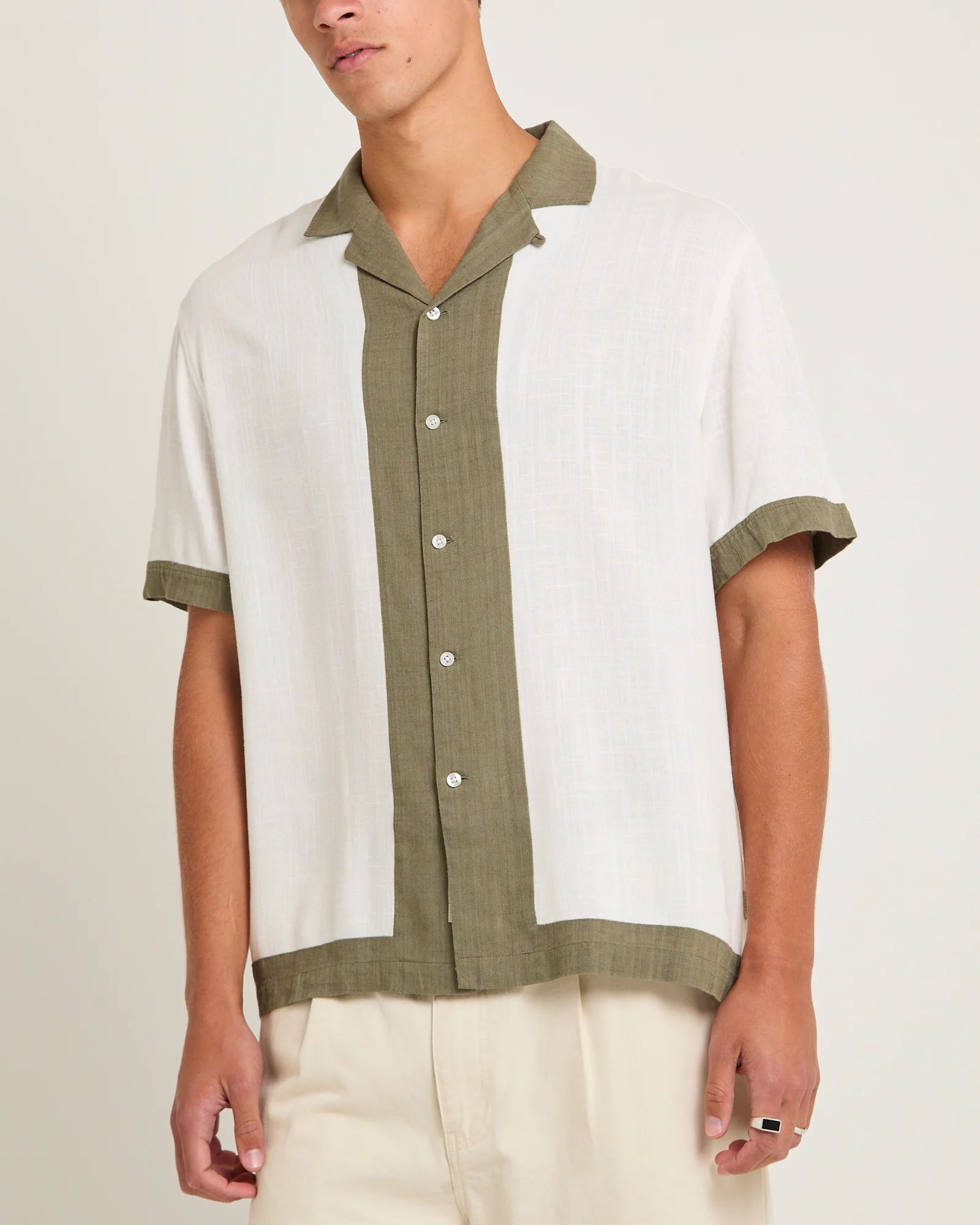 Border Linen Short Sleeve Resort Shirt - Image 5