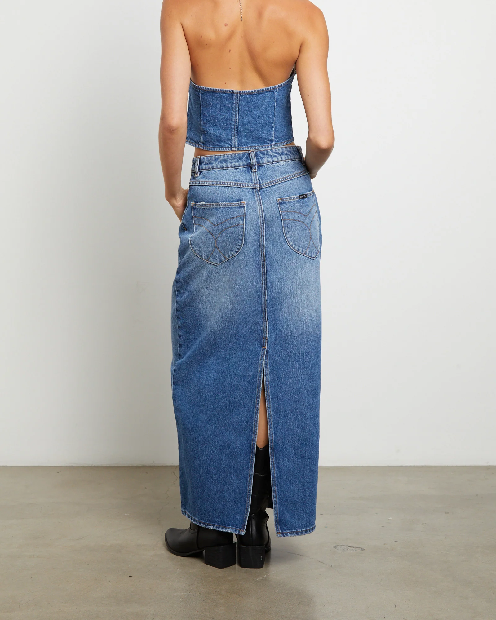 Boston Denim Maxi Skirt in Newtown - Image 2