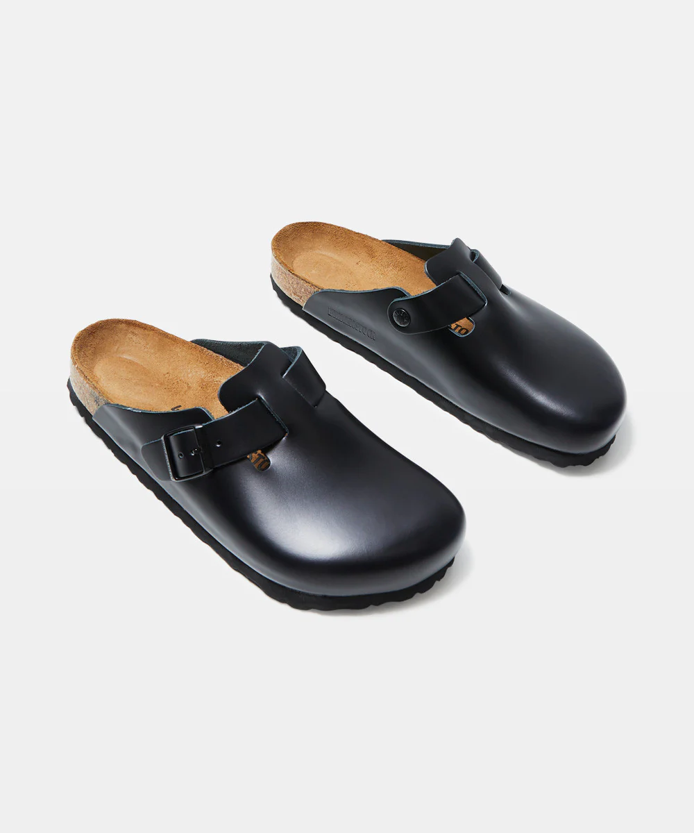 Boston Regular Smooth Leather Classic Footbed Sandals Black - Image 2
