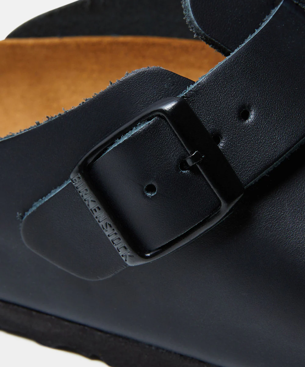 Boston Regular Smooth Leather Classic Footbed Sandals Black - Image 4