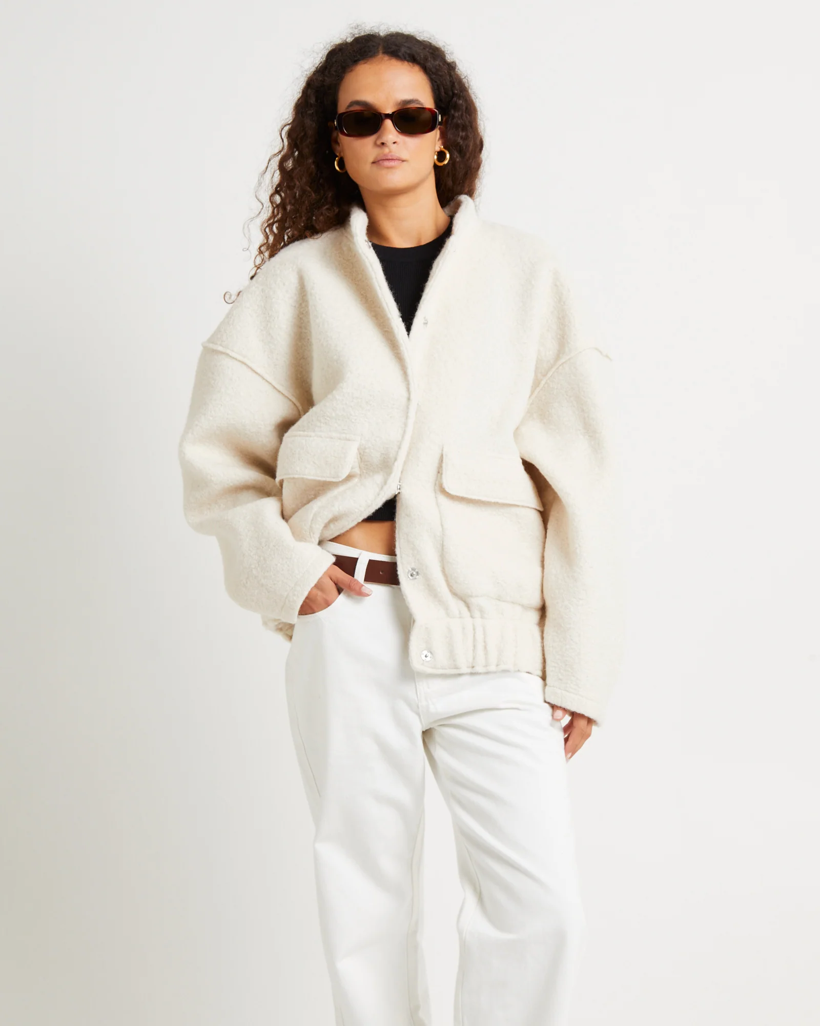 Boucle Bomber Jacket - Image 5