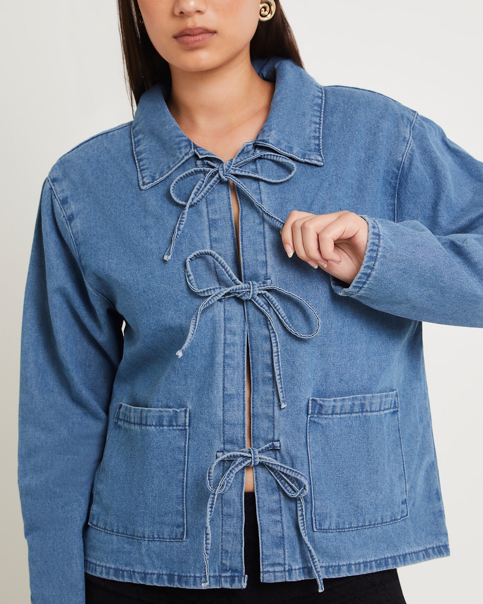 Bow Bow Denim Chore Jacket - Image 5