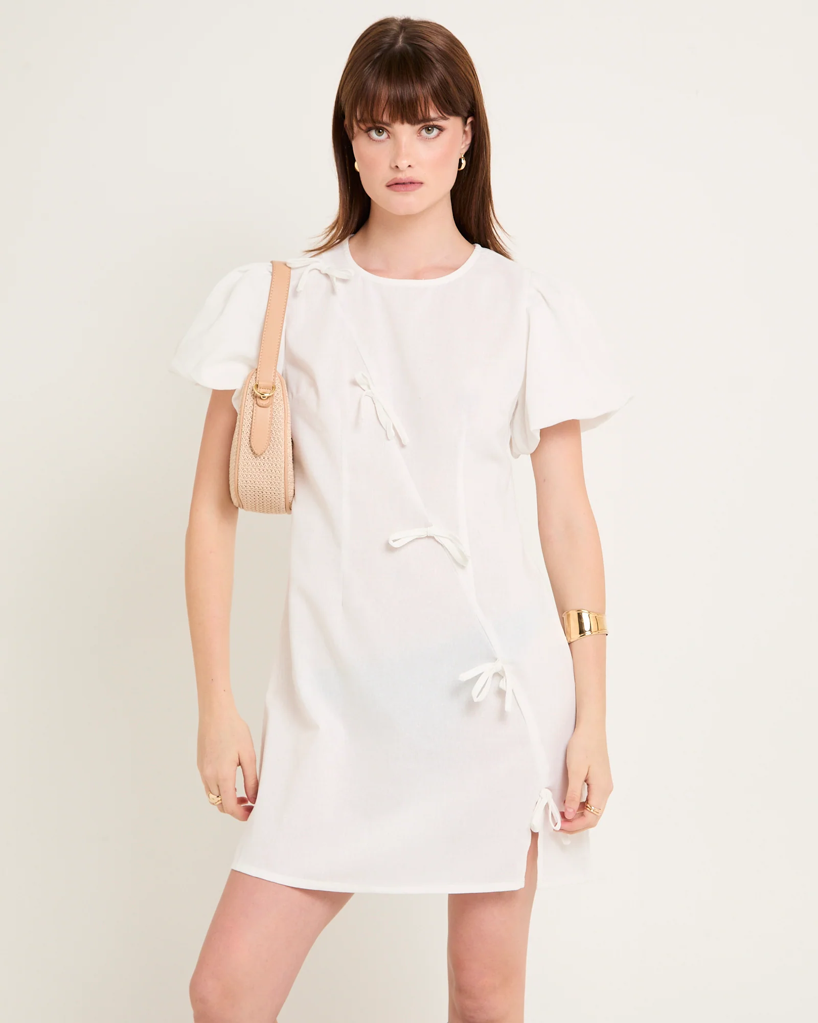 Bow Cap Sleeve Mini Dress - Image 4