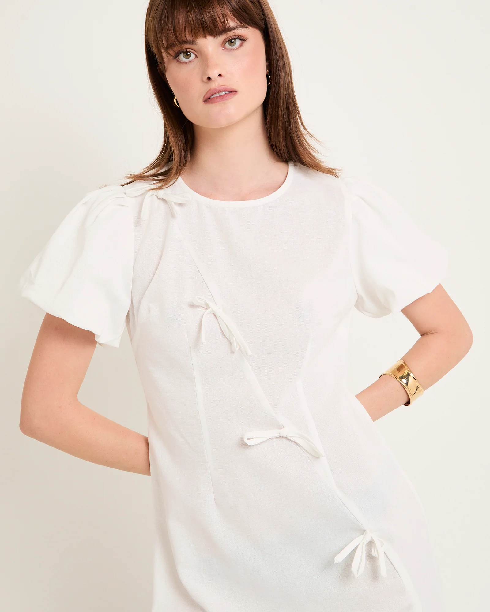 Bow Cap Sleeve Mini Dress - Image 5