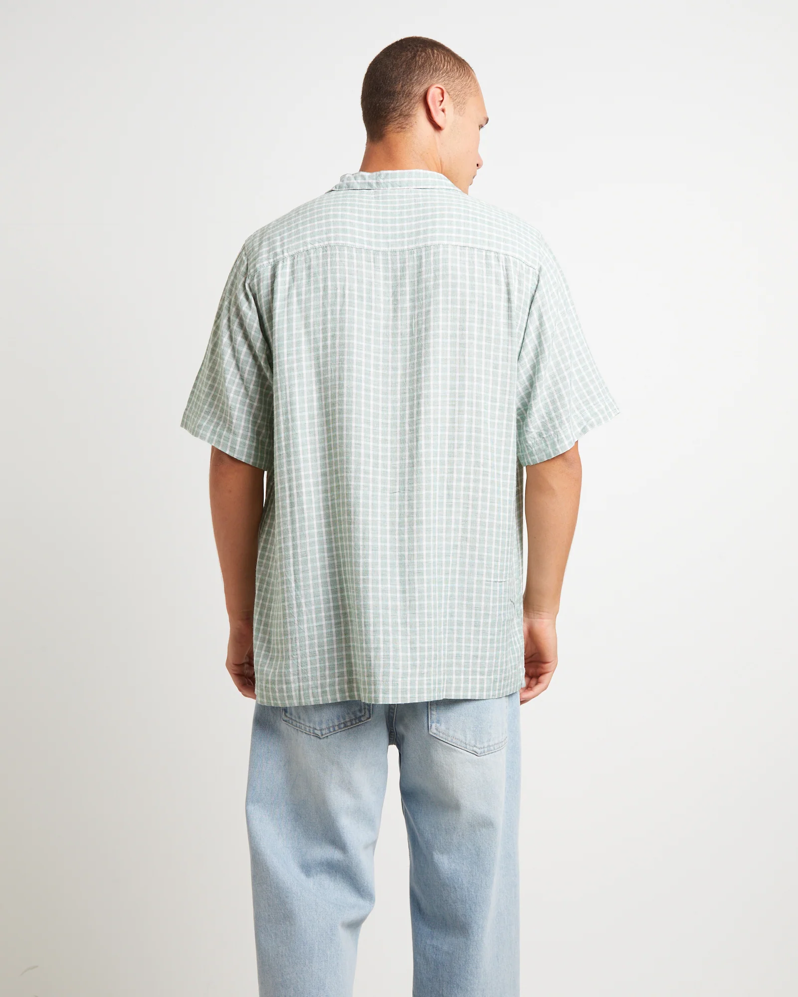 Bowler Short Sleeve Shirt in Moss Check - Image 2