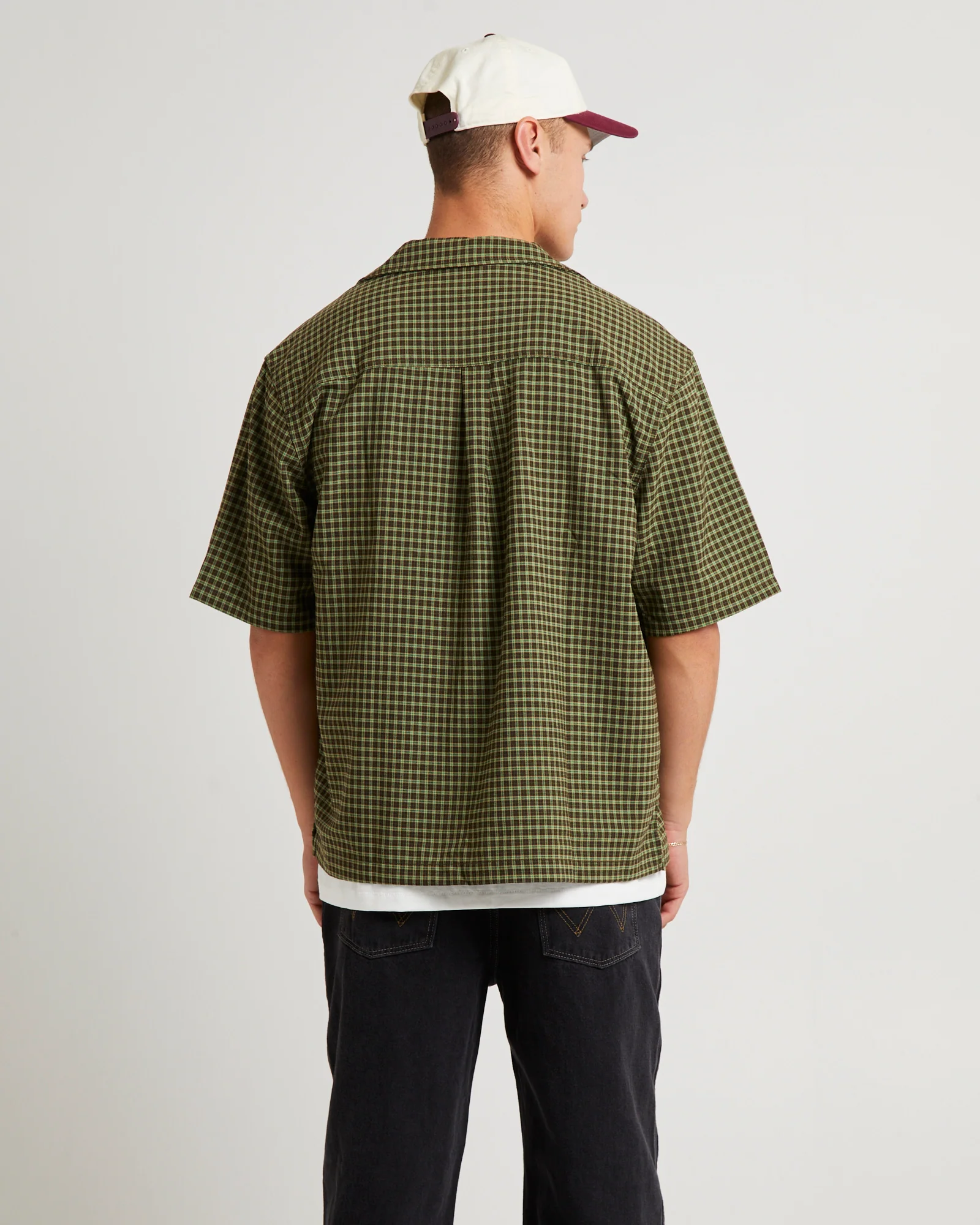 Box Resort Shirt Green Check - Image 2