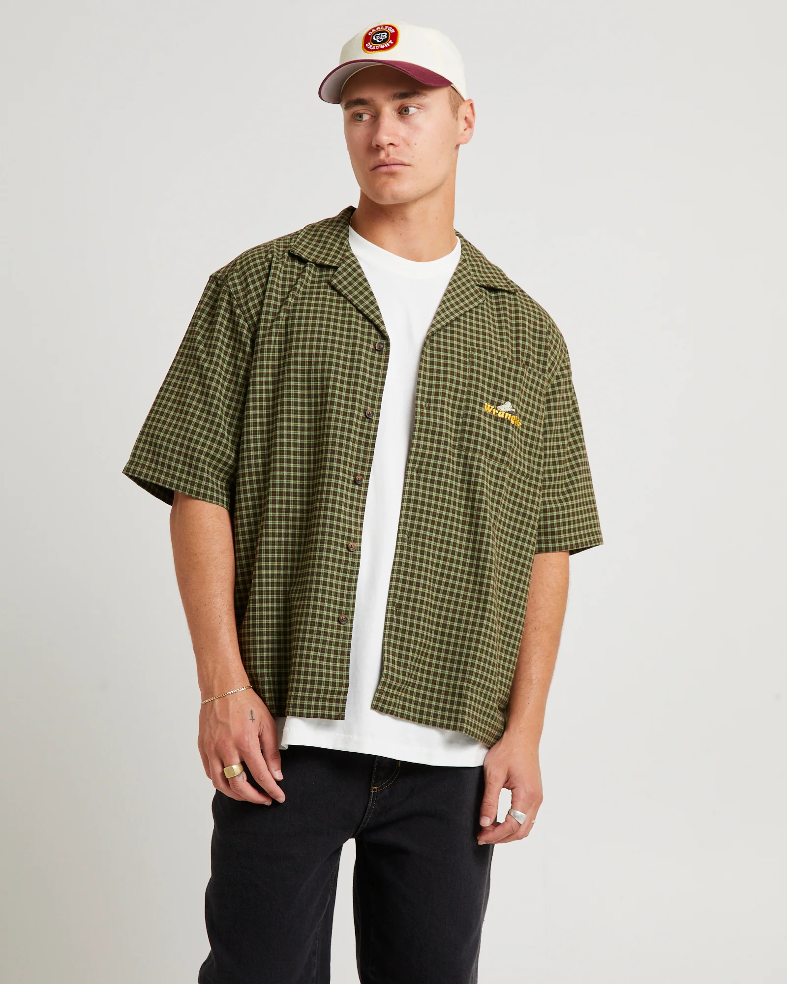 Box Resort Shirt Green Check - Image 3