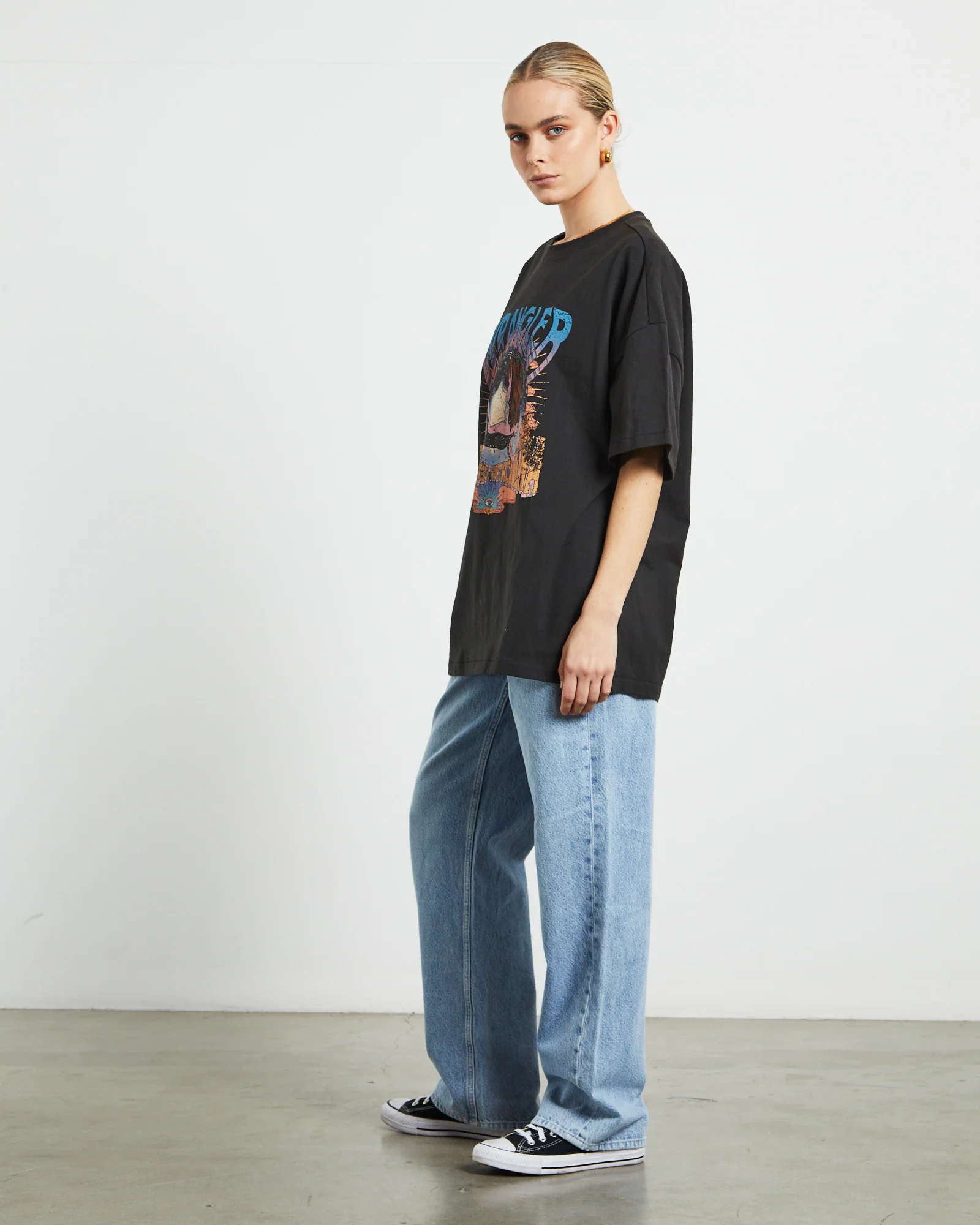 Boxy Slouch Short Sleeve T-Shirt in Transcending Black - Image 4