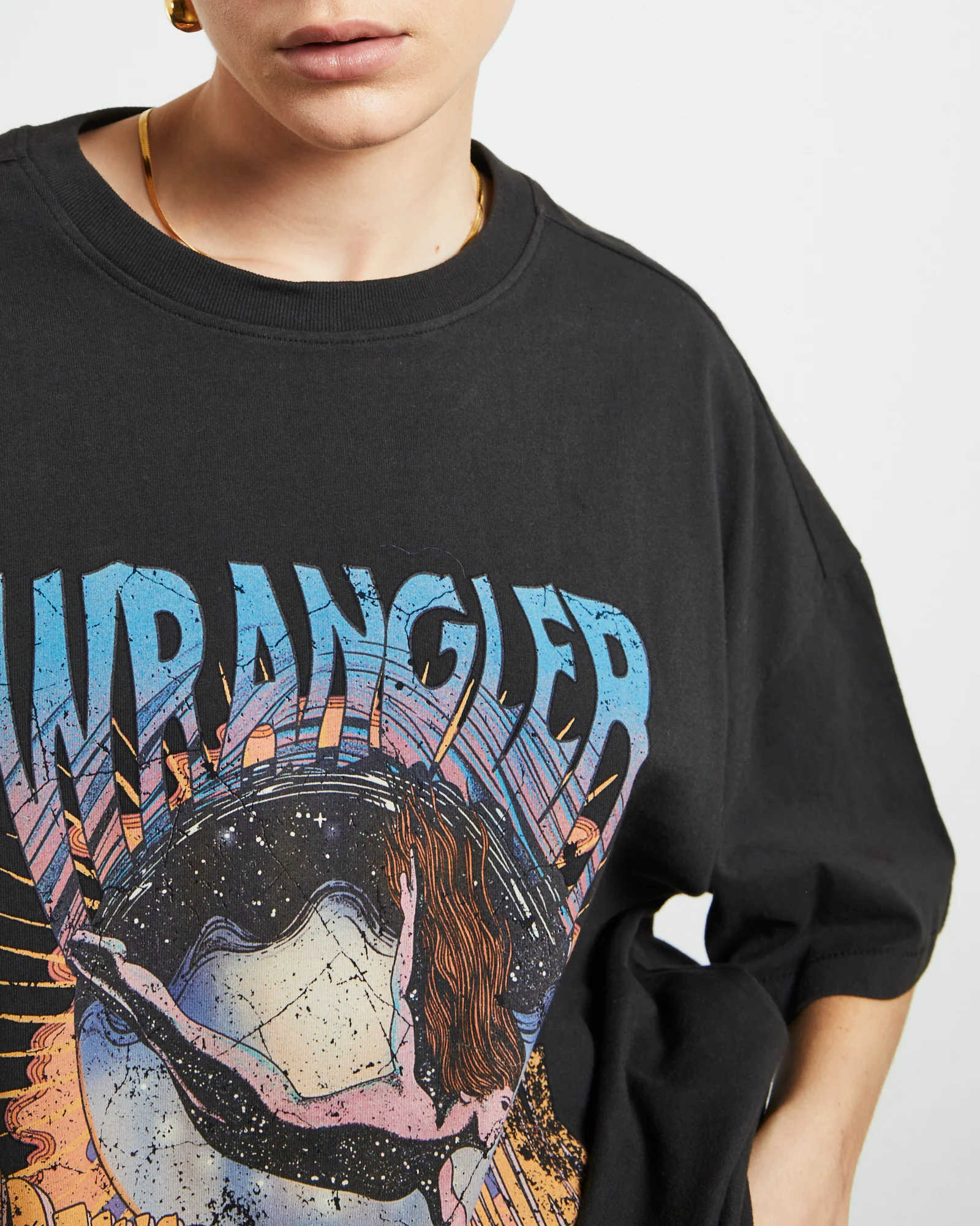 Boxy Slouch Short Sleeve T-Shirt in Transcending Black - Image 5