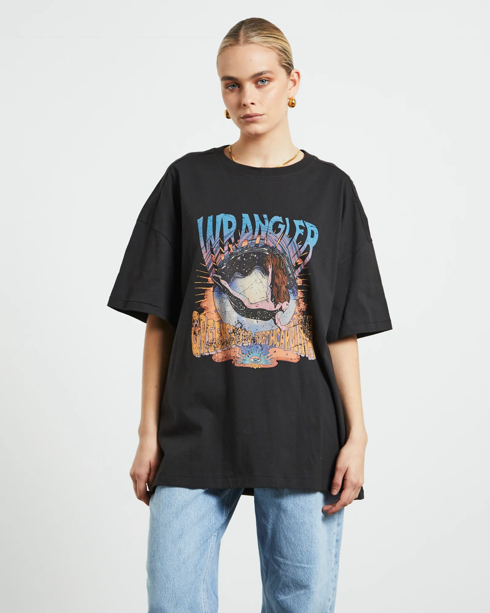 Boxy Slouch Short Sleeve T-Shirt in Transcending Black - Image 6