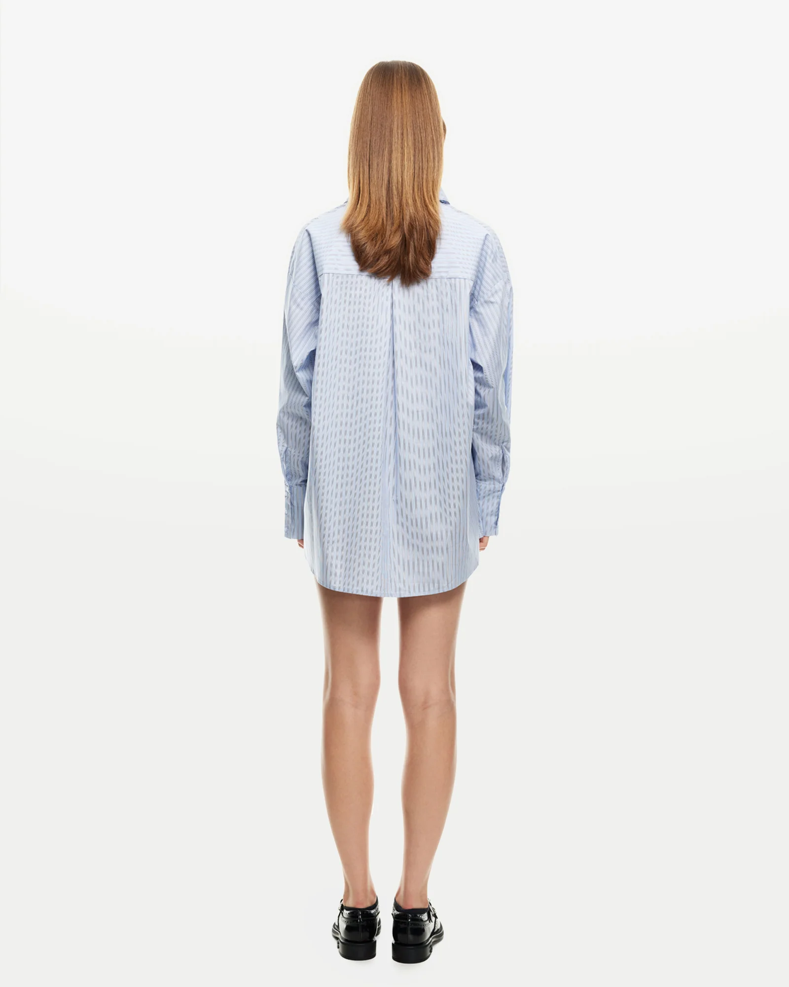 Boyfriend Long Sleeve Shirt in Blue Stripe - Image 2