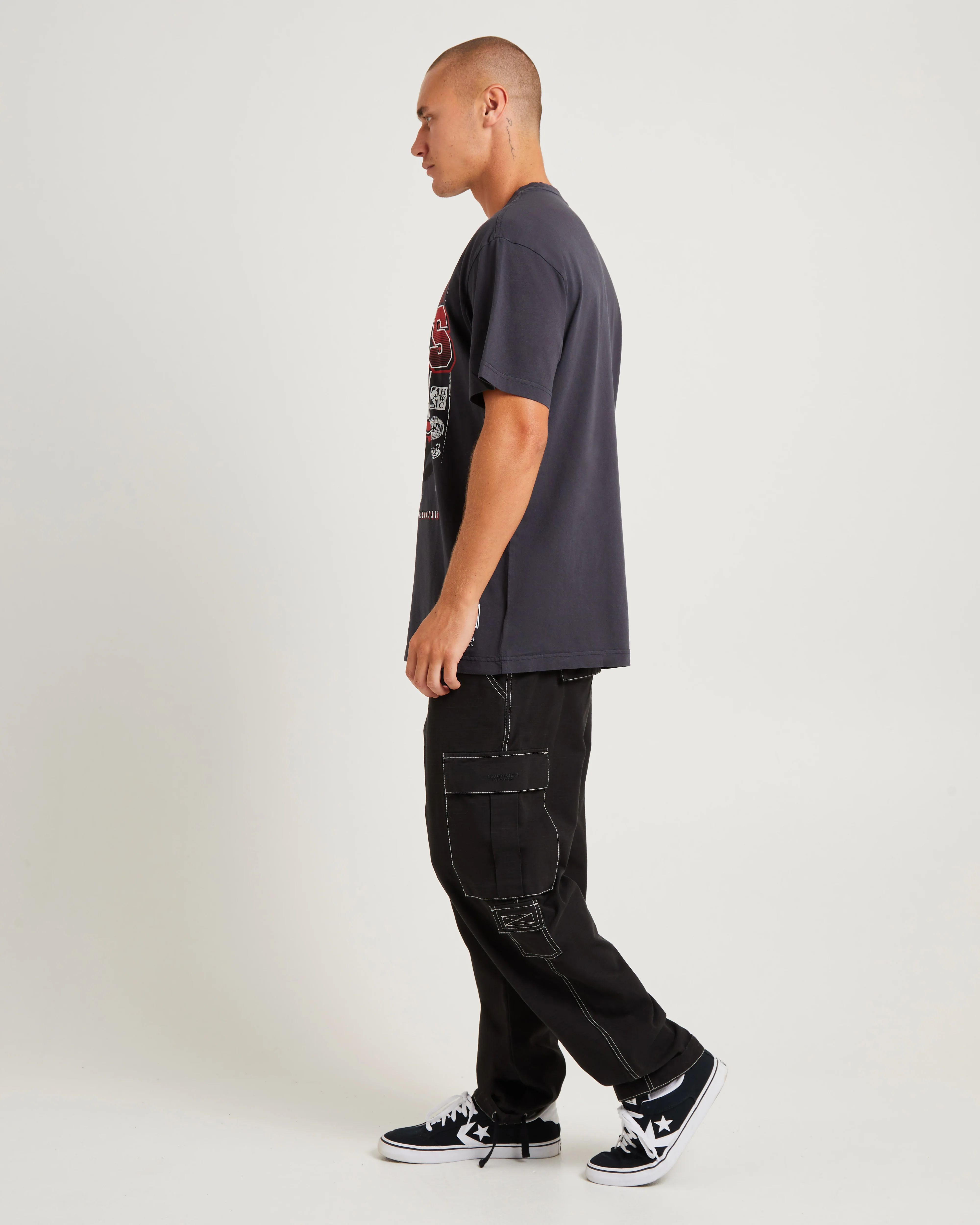Brush Off 2.0 Bulls Short Sleeve T-Shirt Faded Black - Image 4
