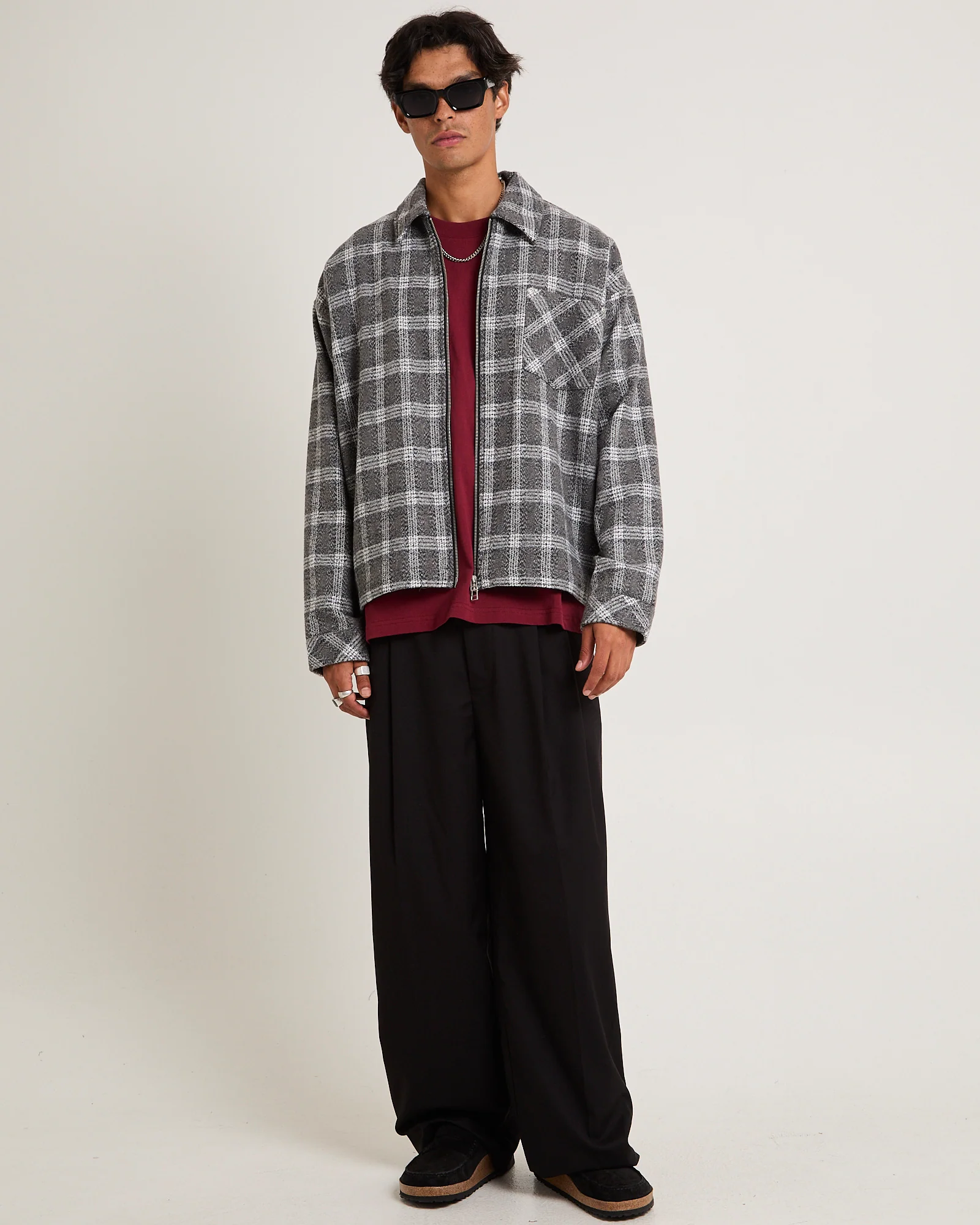 Brushed Check Zip Jacket - Image 3