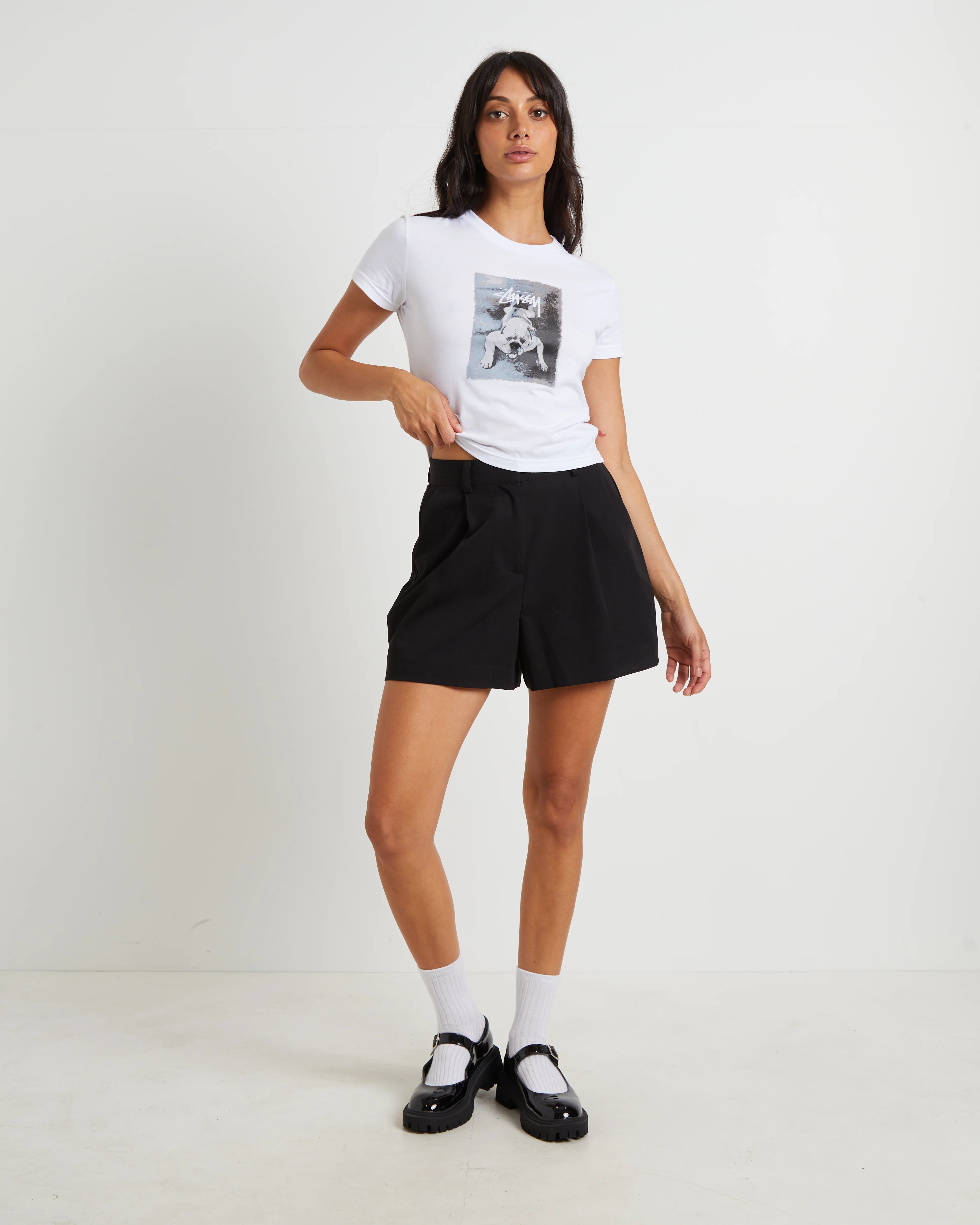 Bull Dog Slim Tee in White - Image 3