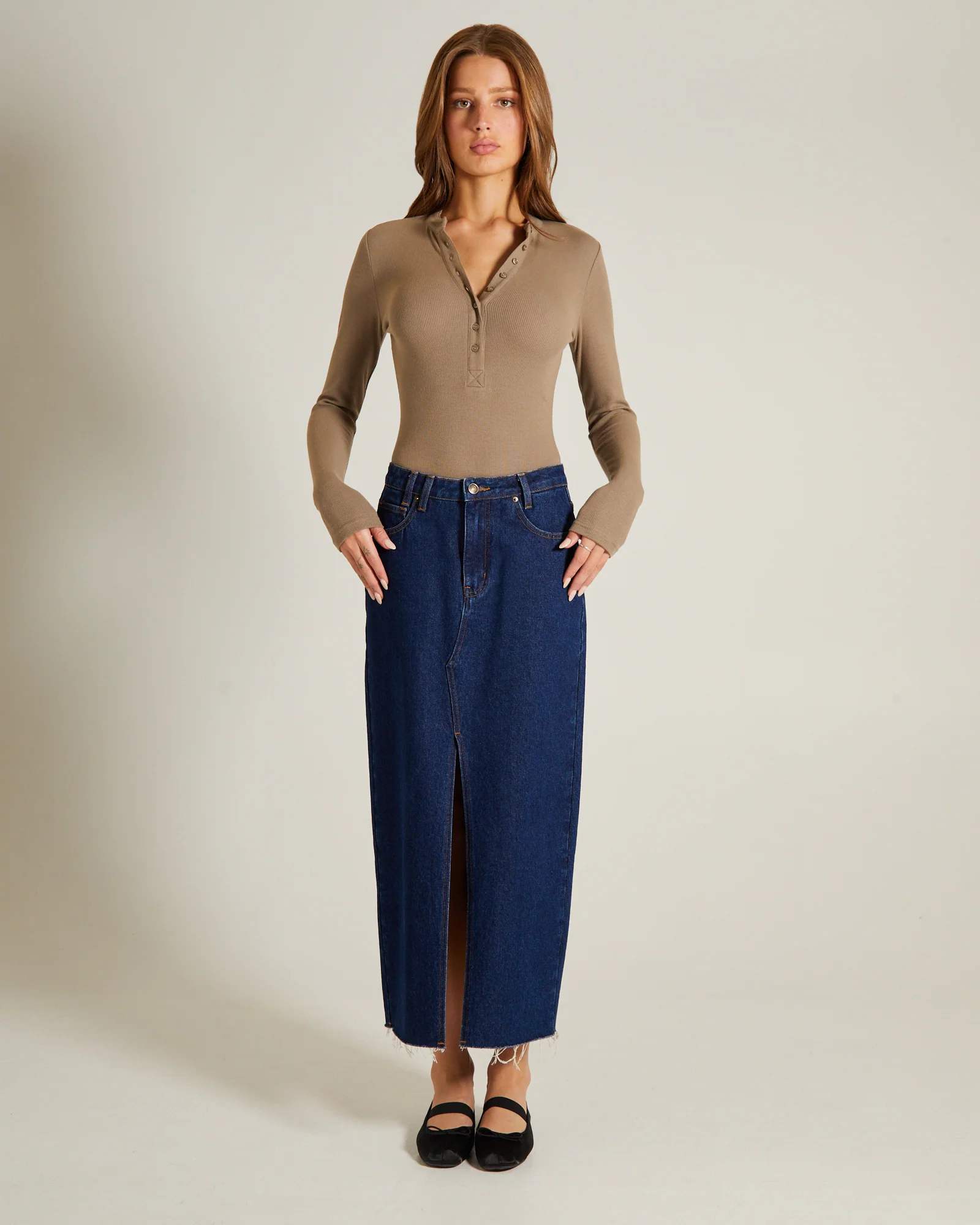 Button Front Long Sleeve Bodysuit - Image 3