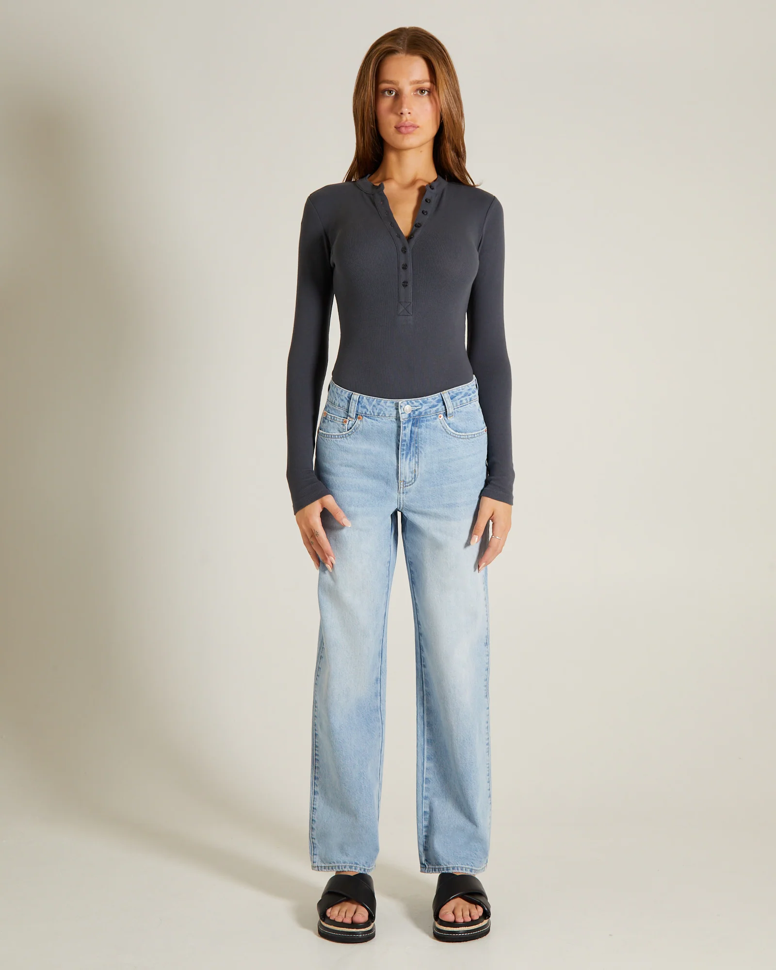 Button Front Long Sleeve Bodysuit - Image 4