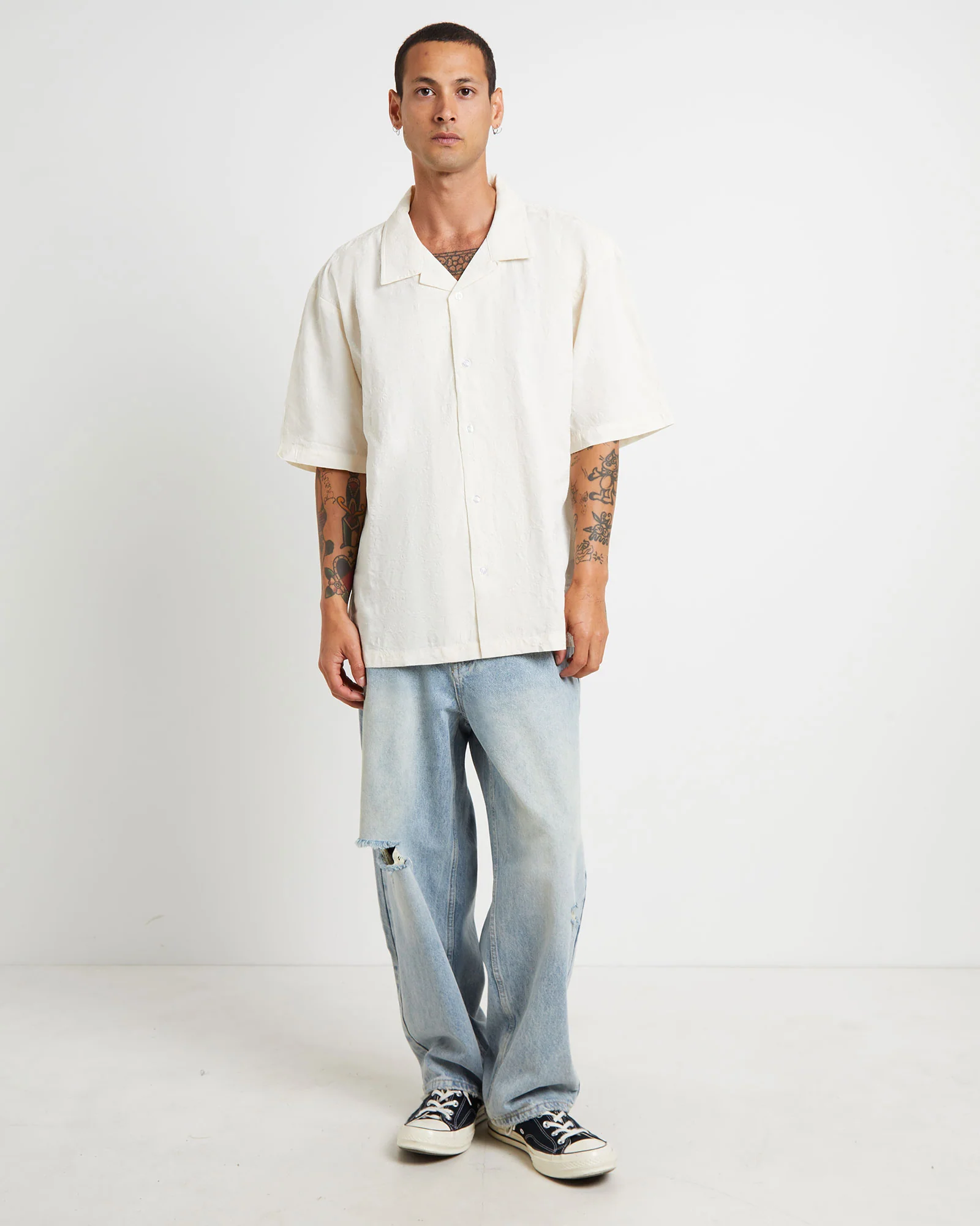 CA Tension Short Sleeve Shirt in Bone - Image 3