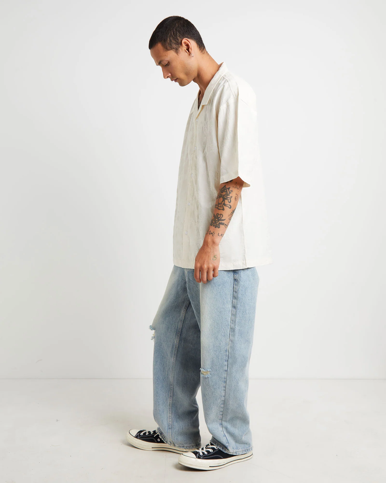 CA Tension Short Sleeve Shirt in Bone - Image 4