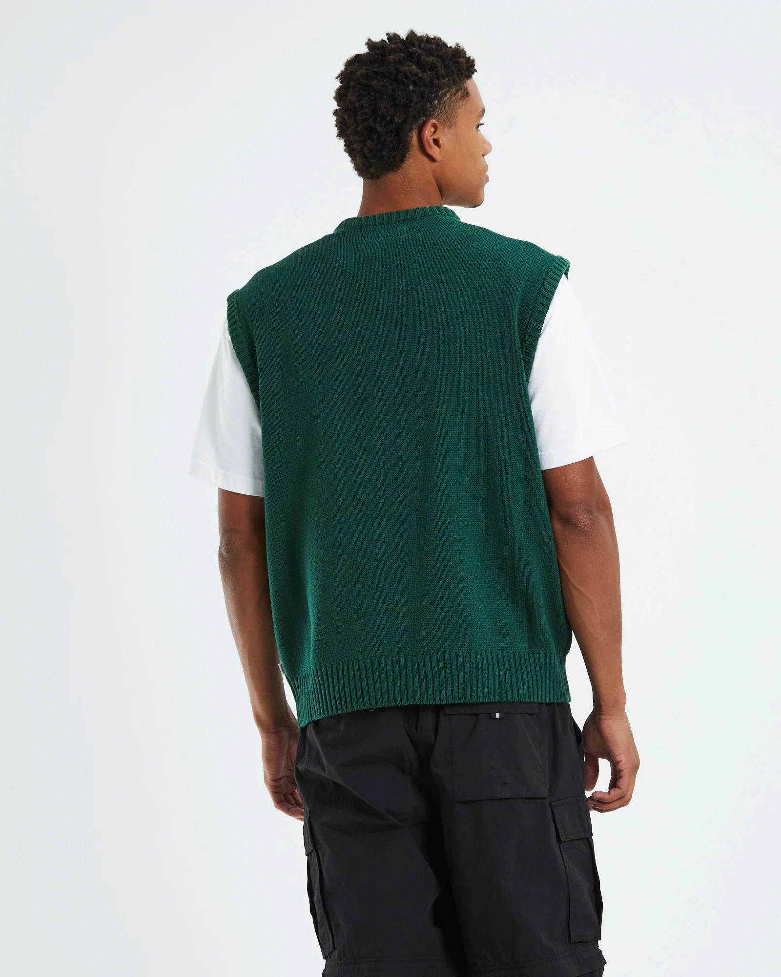 Cable Knit Vest Emerald Green - Image 2
