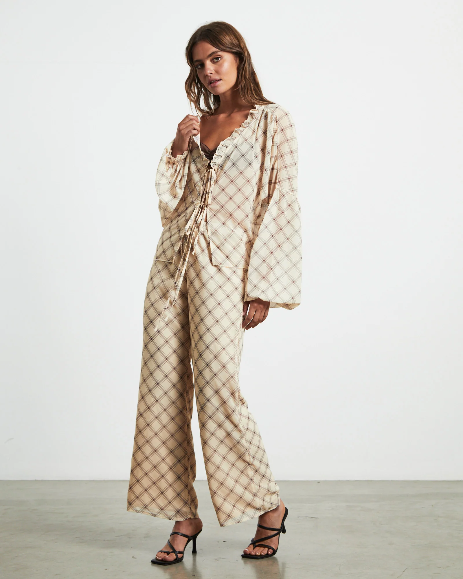 Candice Pants in Check Print - Image 3