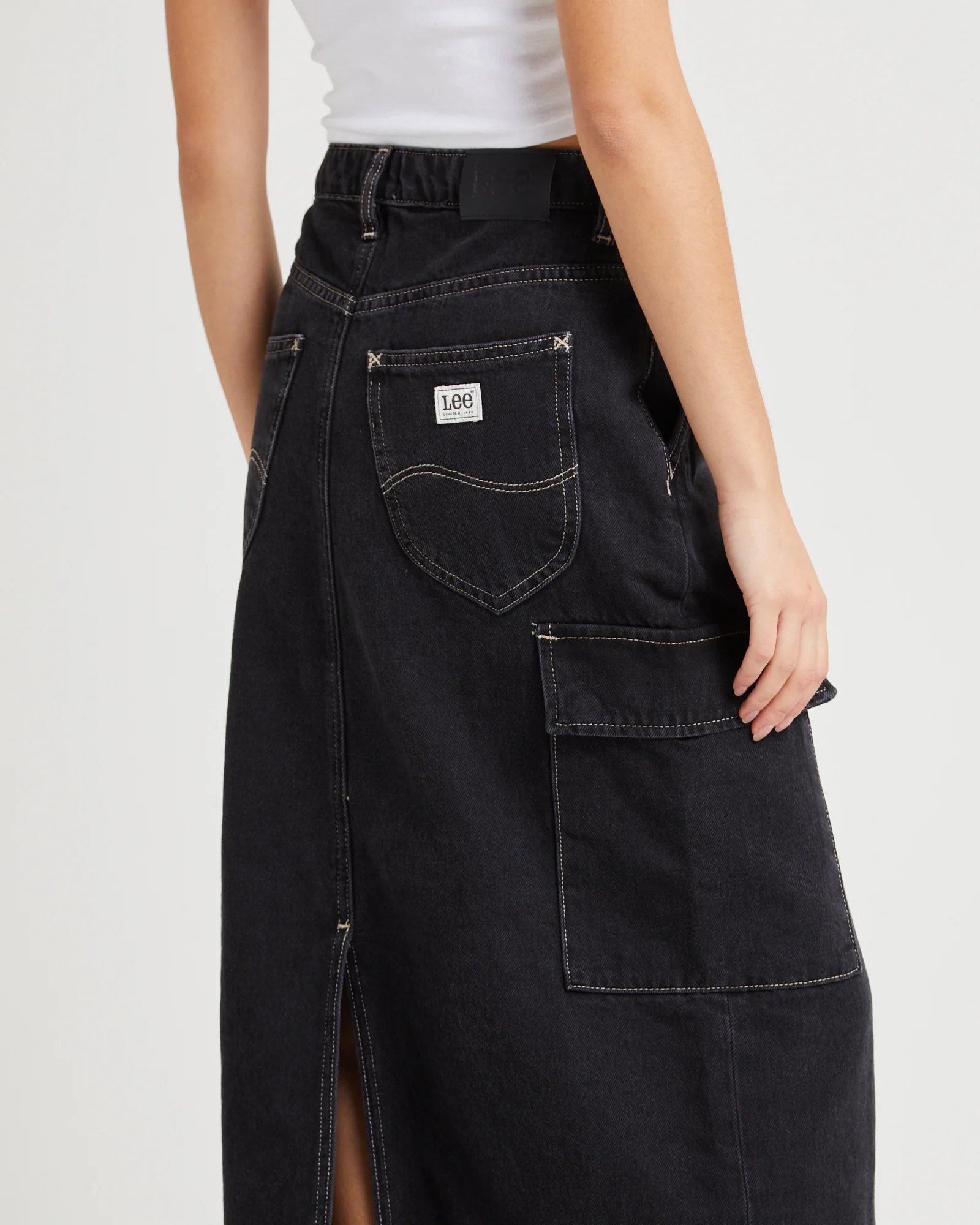 Cargo Midi Denim Skirt Throwback - Image 5