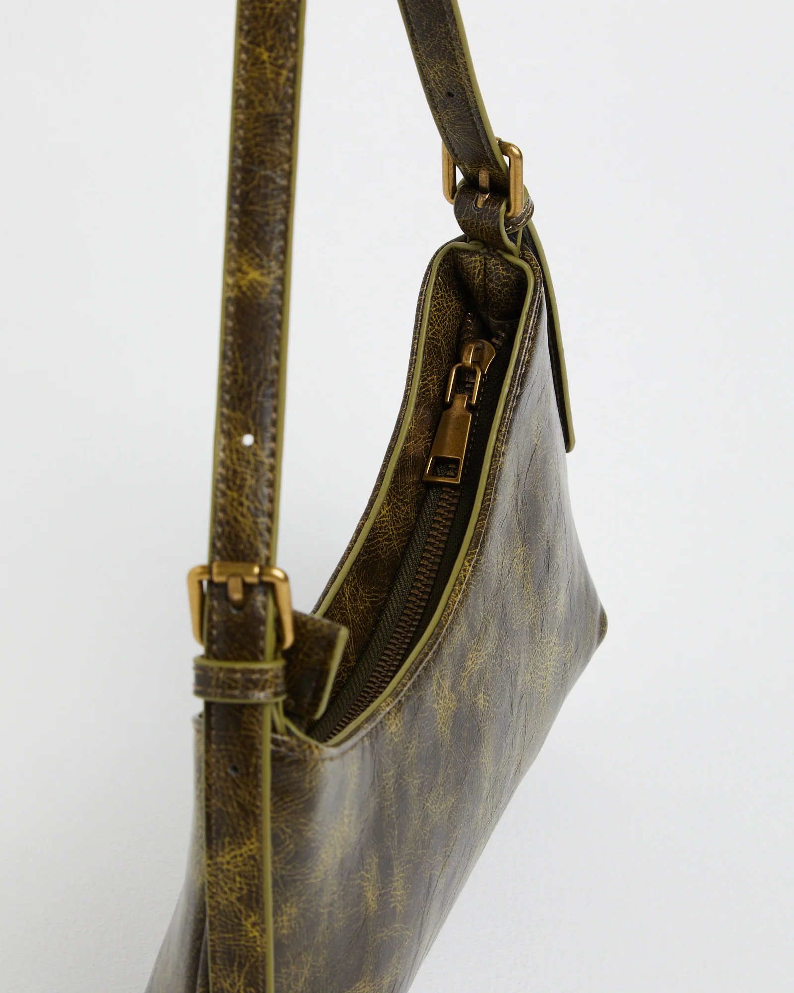Cari Shoulder Bag Green Distressed - Image 5