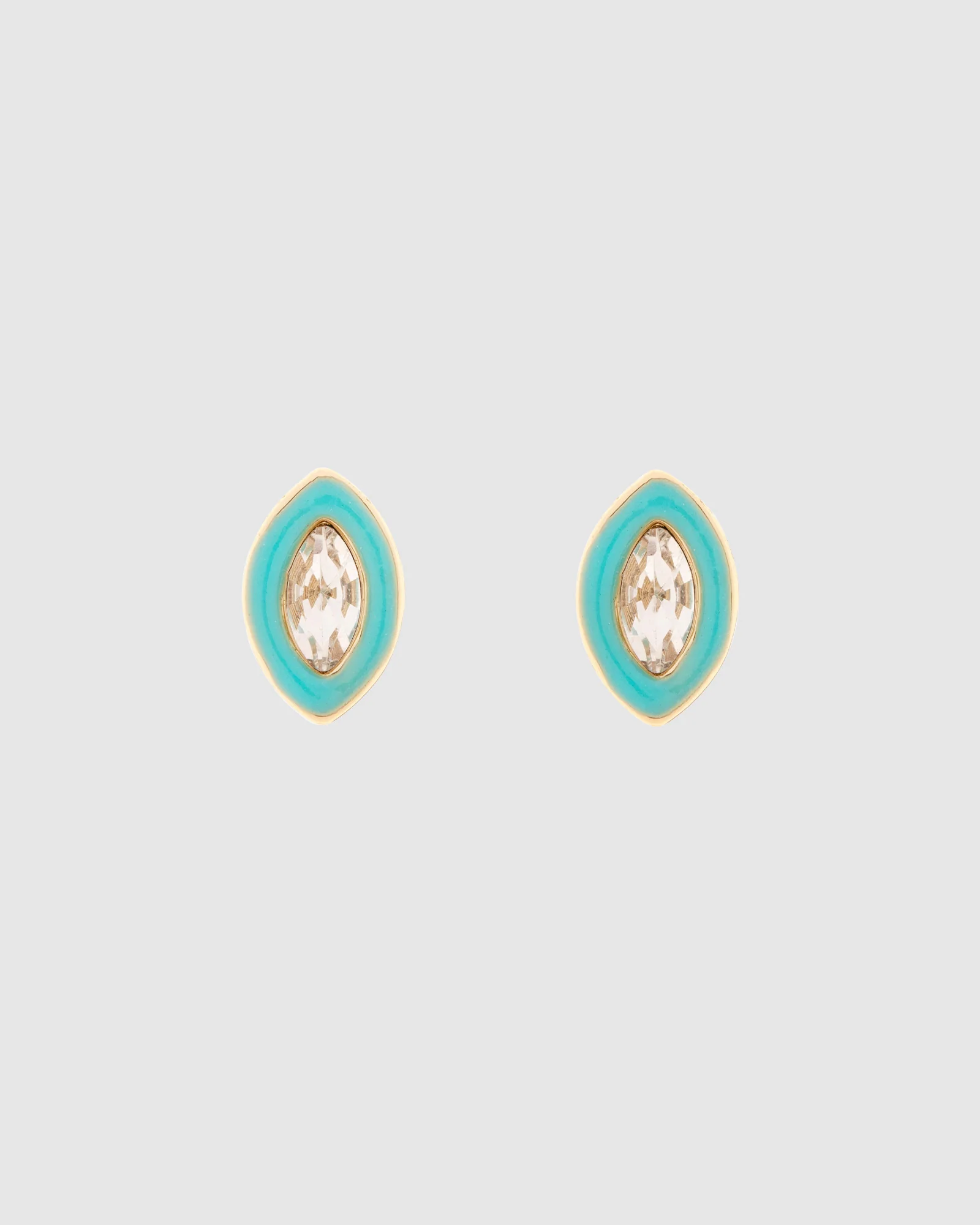 Cerulean Stud Gold Earrings - Image 2