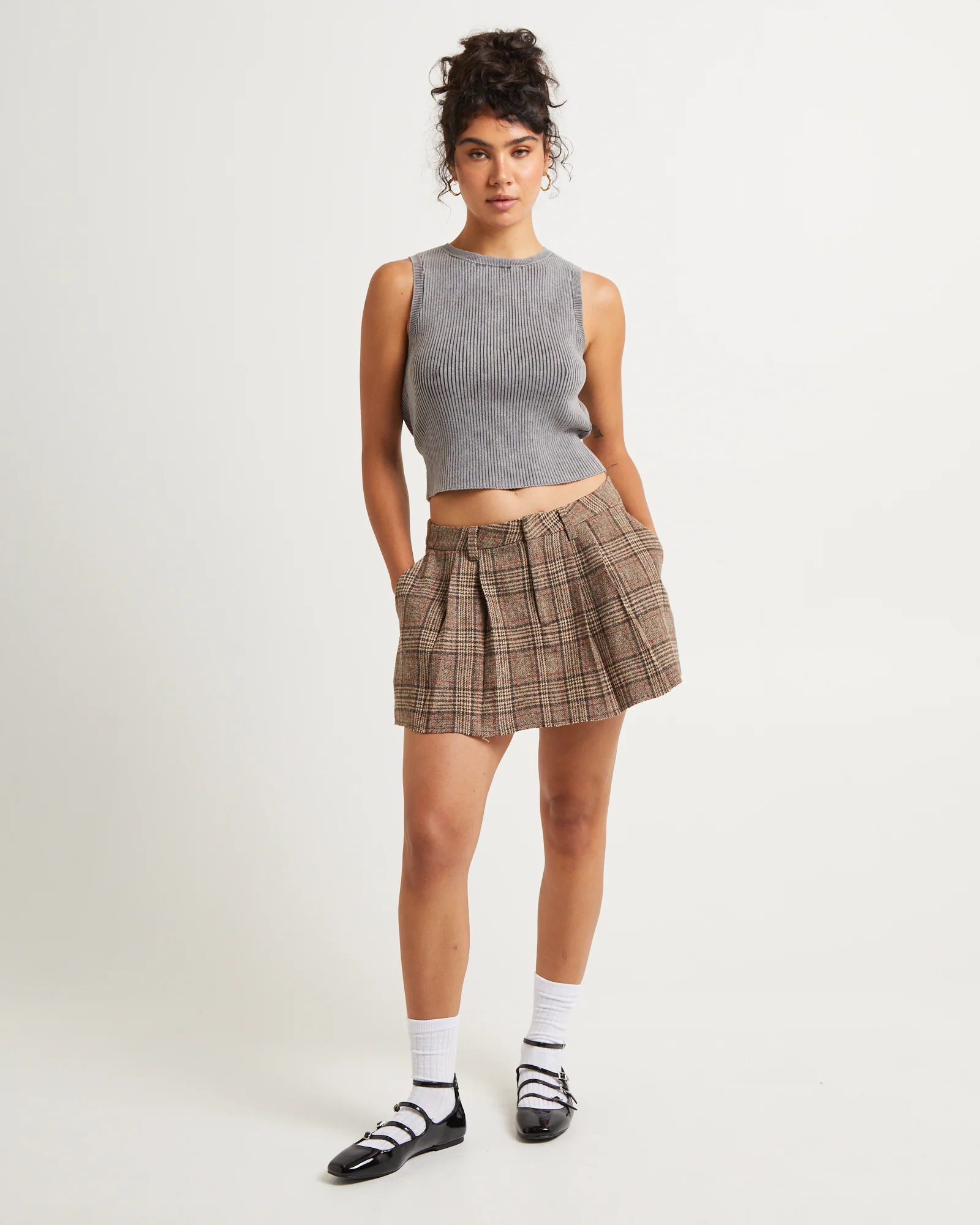 Check Kilt Mini Skirt - Image 3