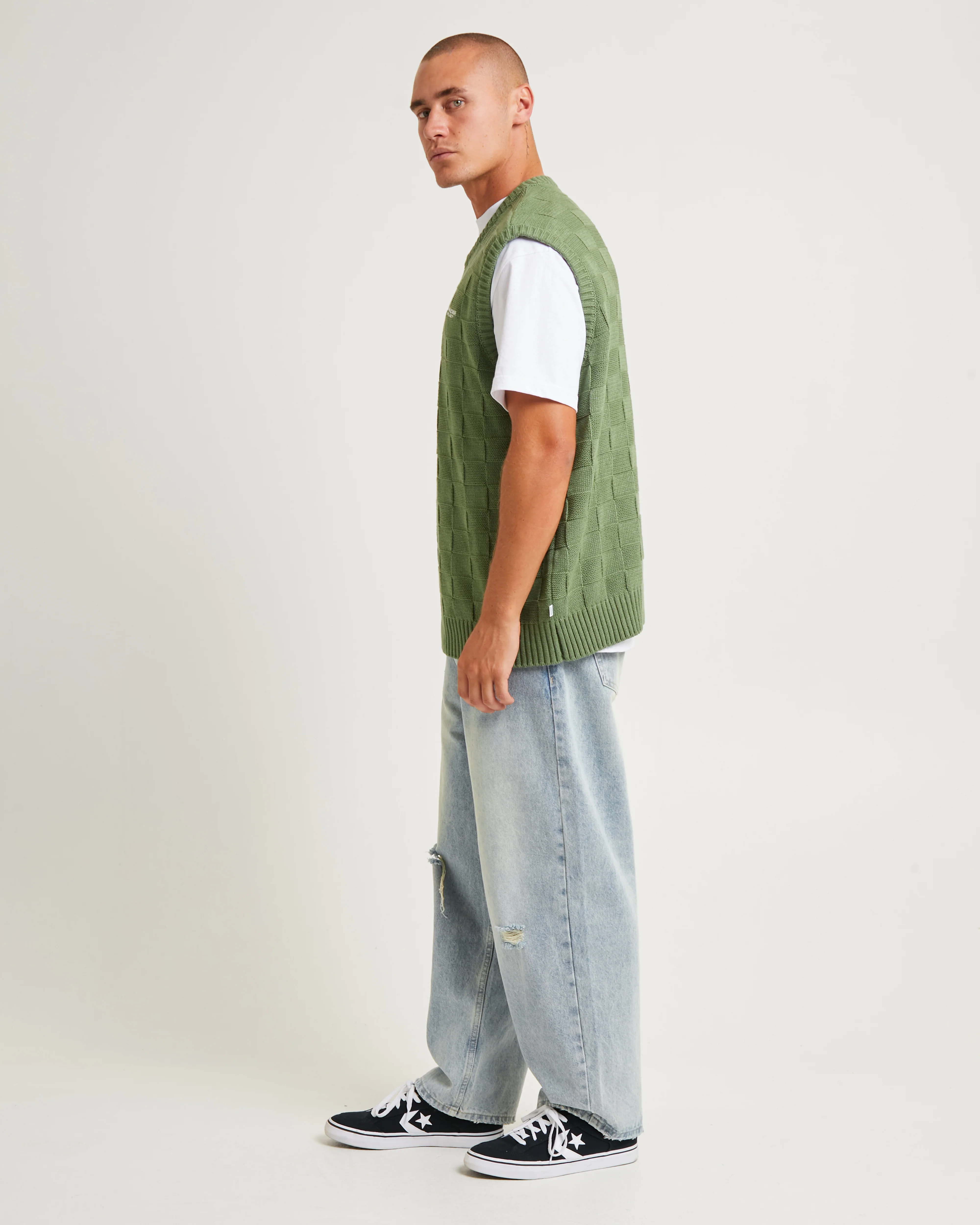 Check Knit Vest - Image 4
