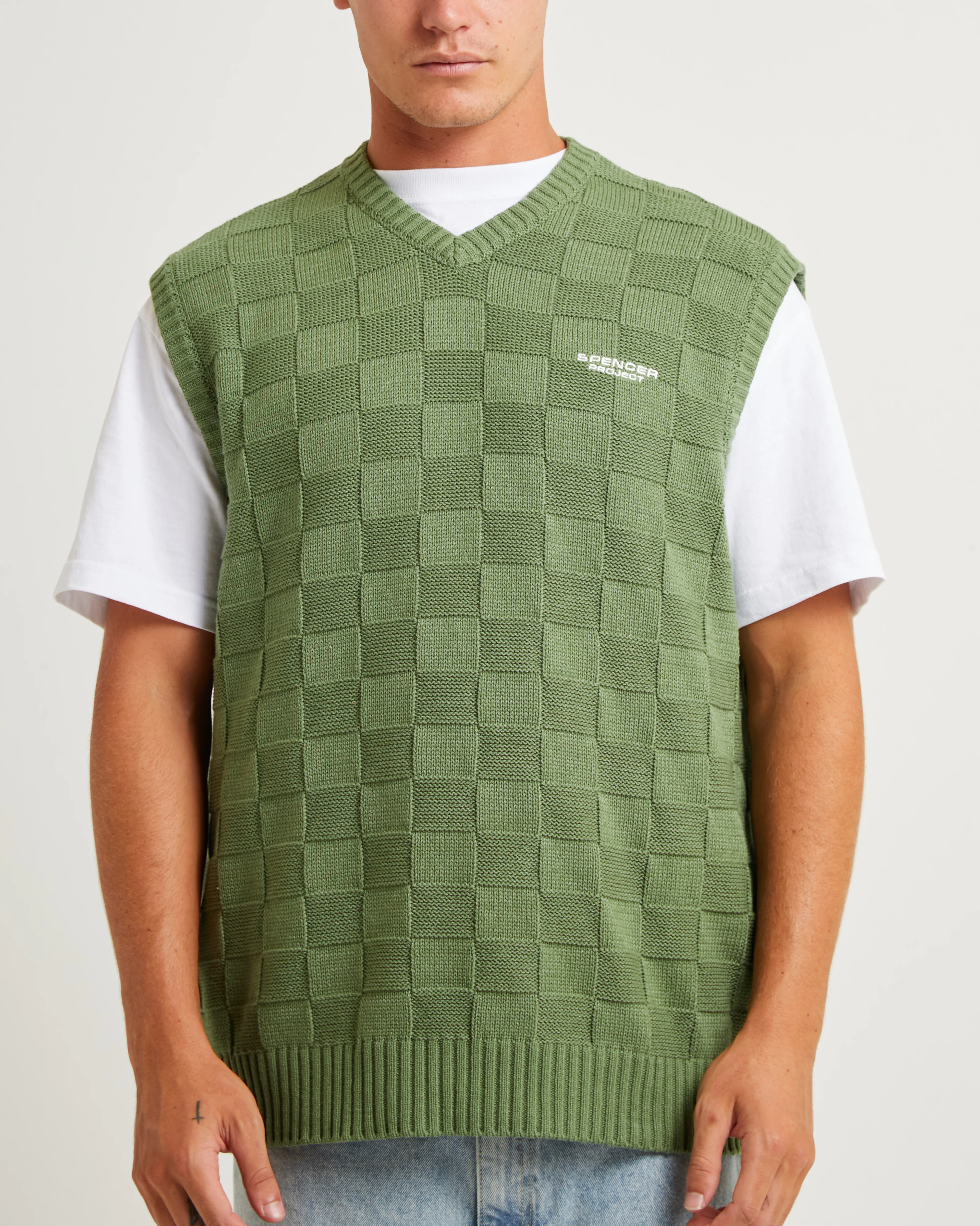 Check Knit Vest - Image 5