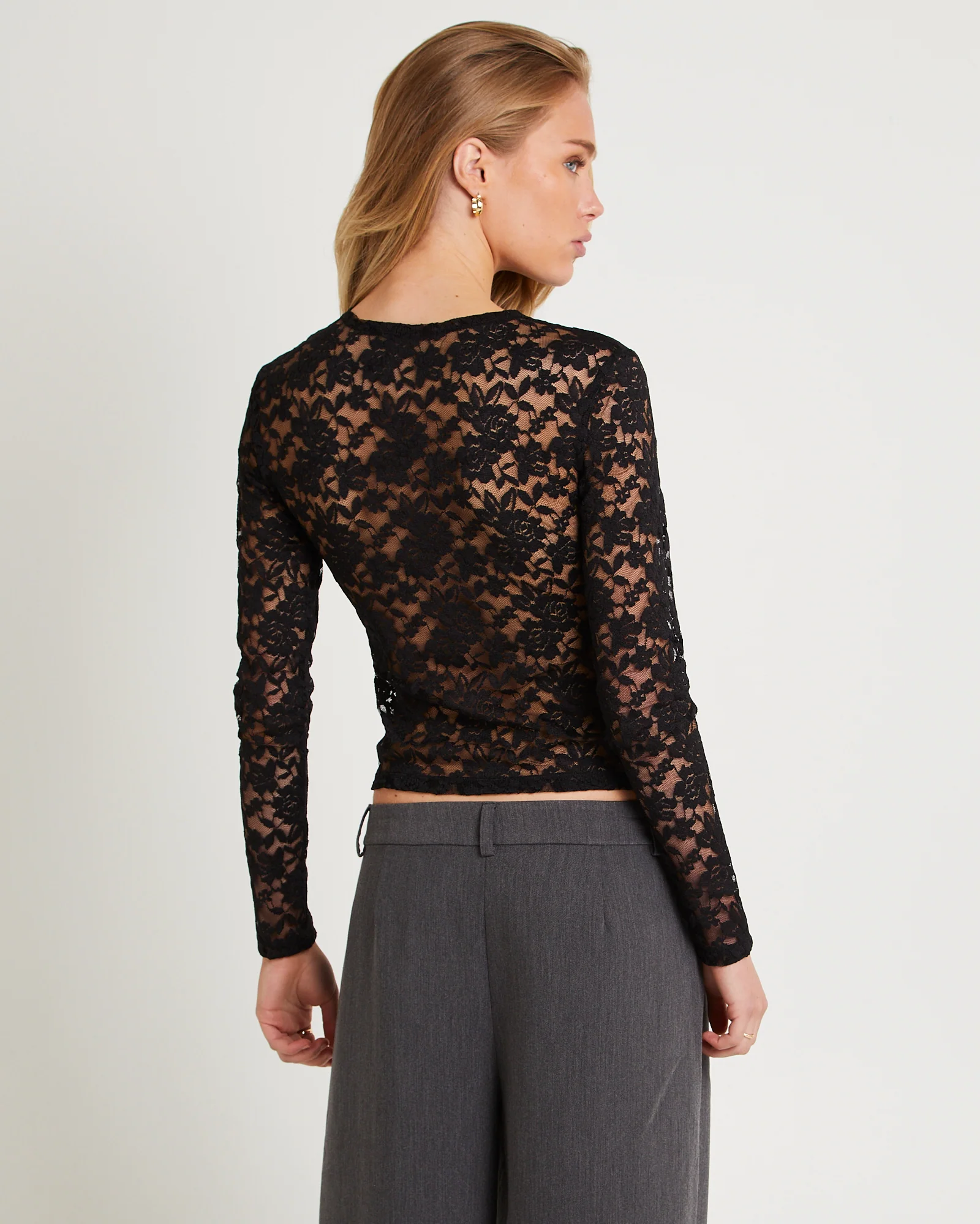 Chelsea Lace Mesh Sheer Top - Image 3