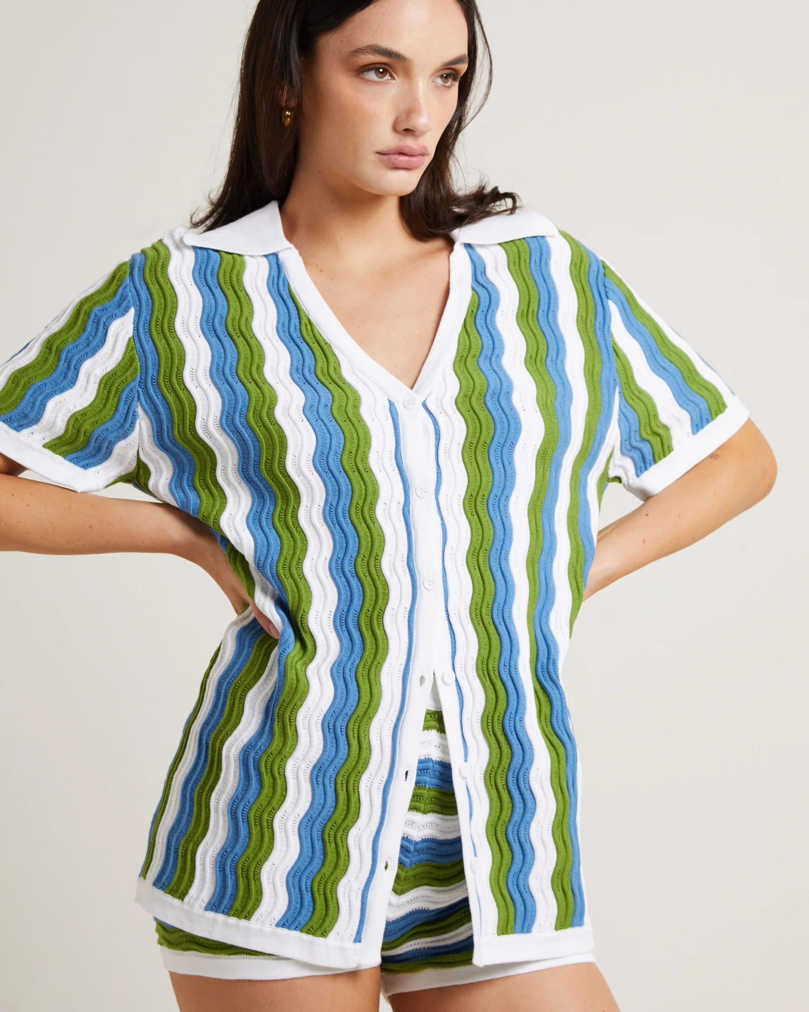 Cher Knit Shirt Dress - Image 5