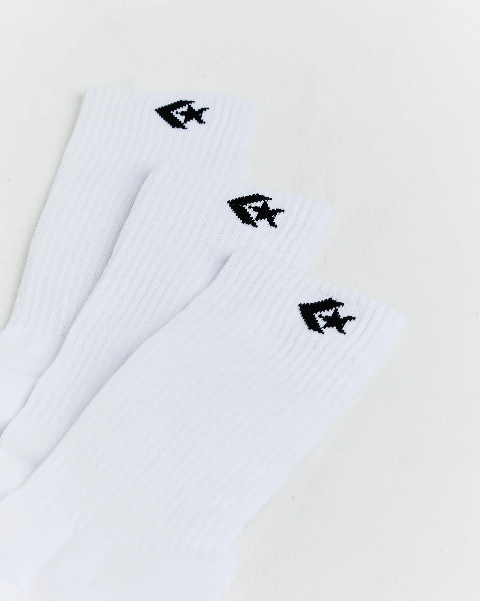 Chevron Crew Socks 3 Pack in White - Image 2