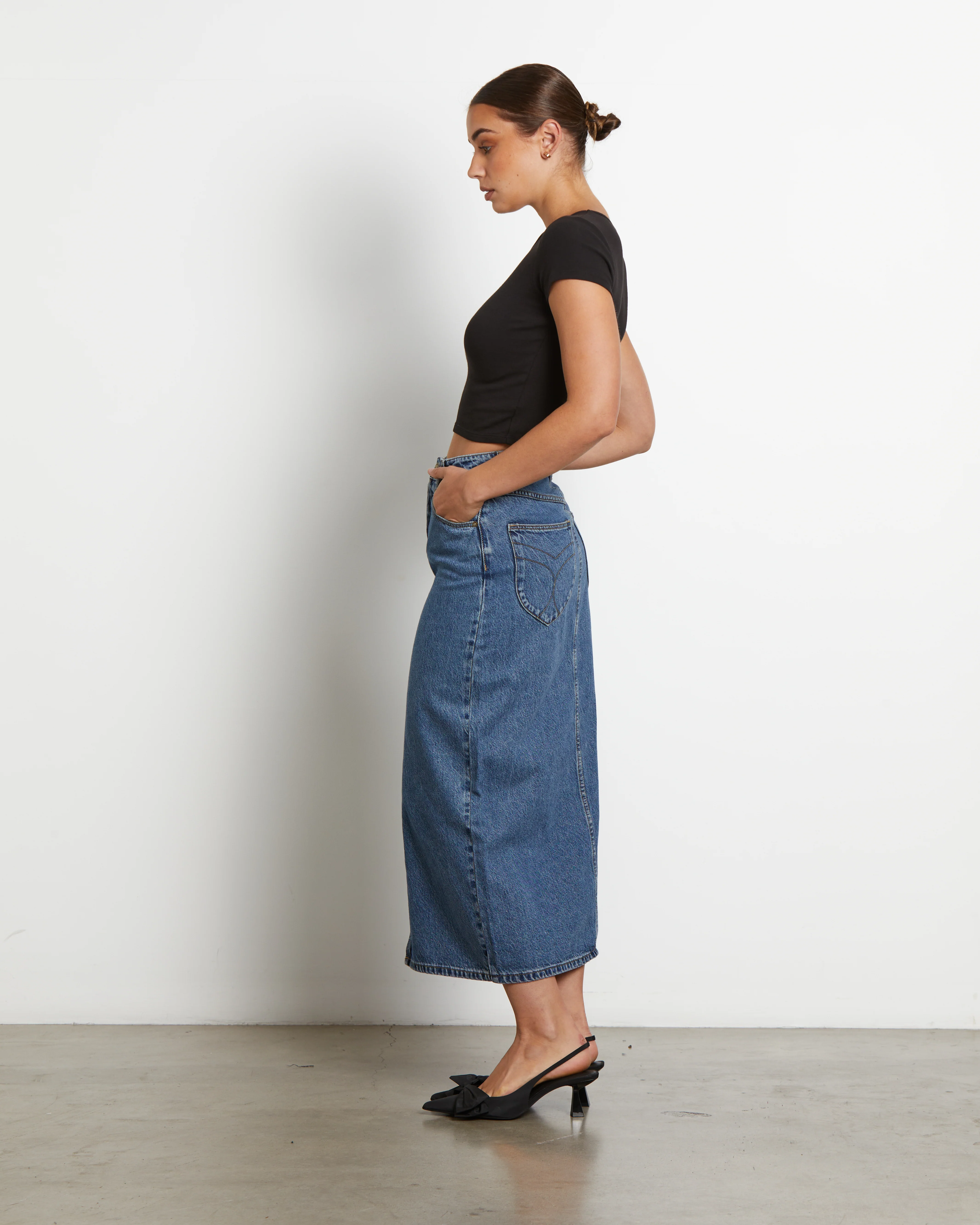 Chicago Midi Denim Skirt - Image 4